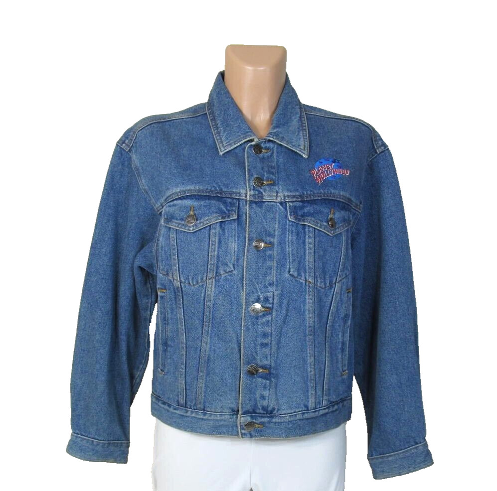 PLANET HOLLYWOOD BEVERLY HILLS Womens Size Small Vintage 1990s Denim Jean Jacket