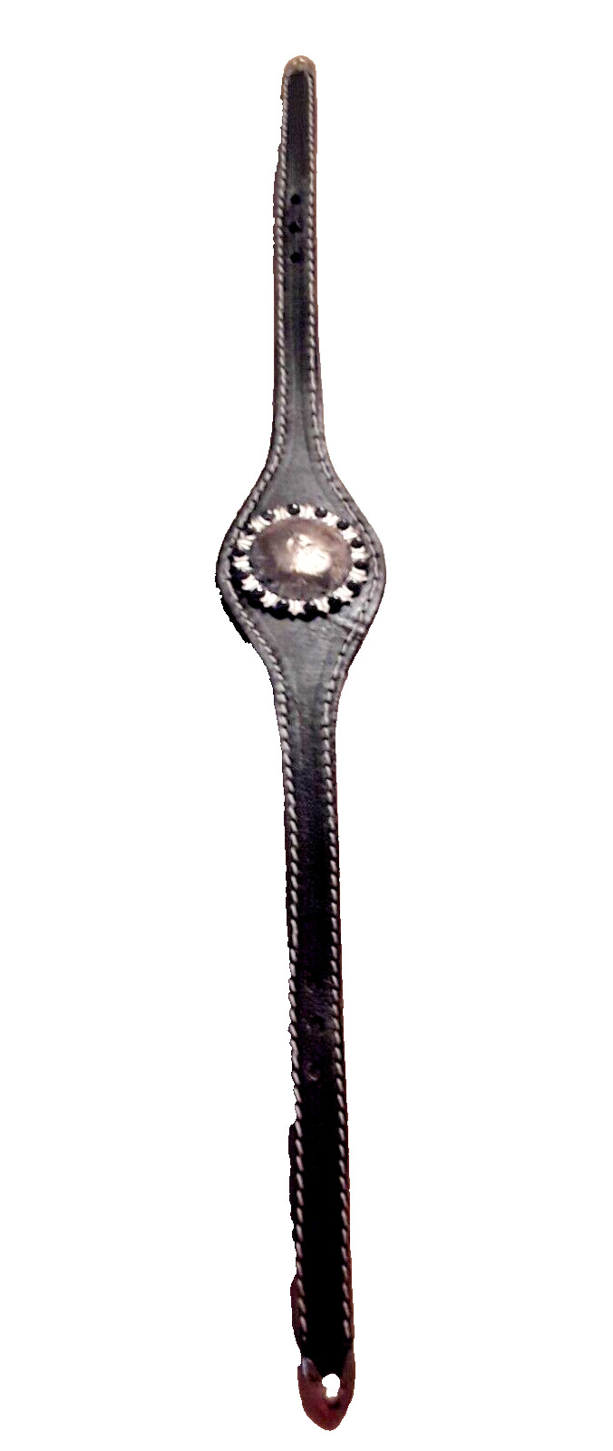 VTGWestern leather belt~Sterling Silver Double Buckle 1.5″ x 24-34″ VOGT Conchos