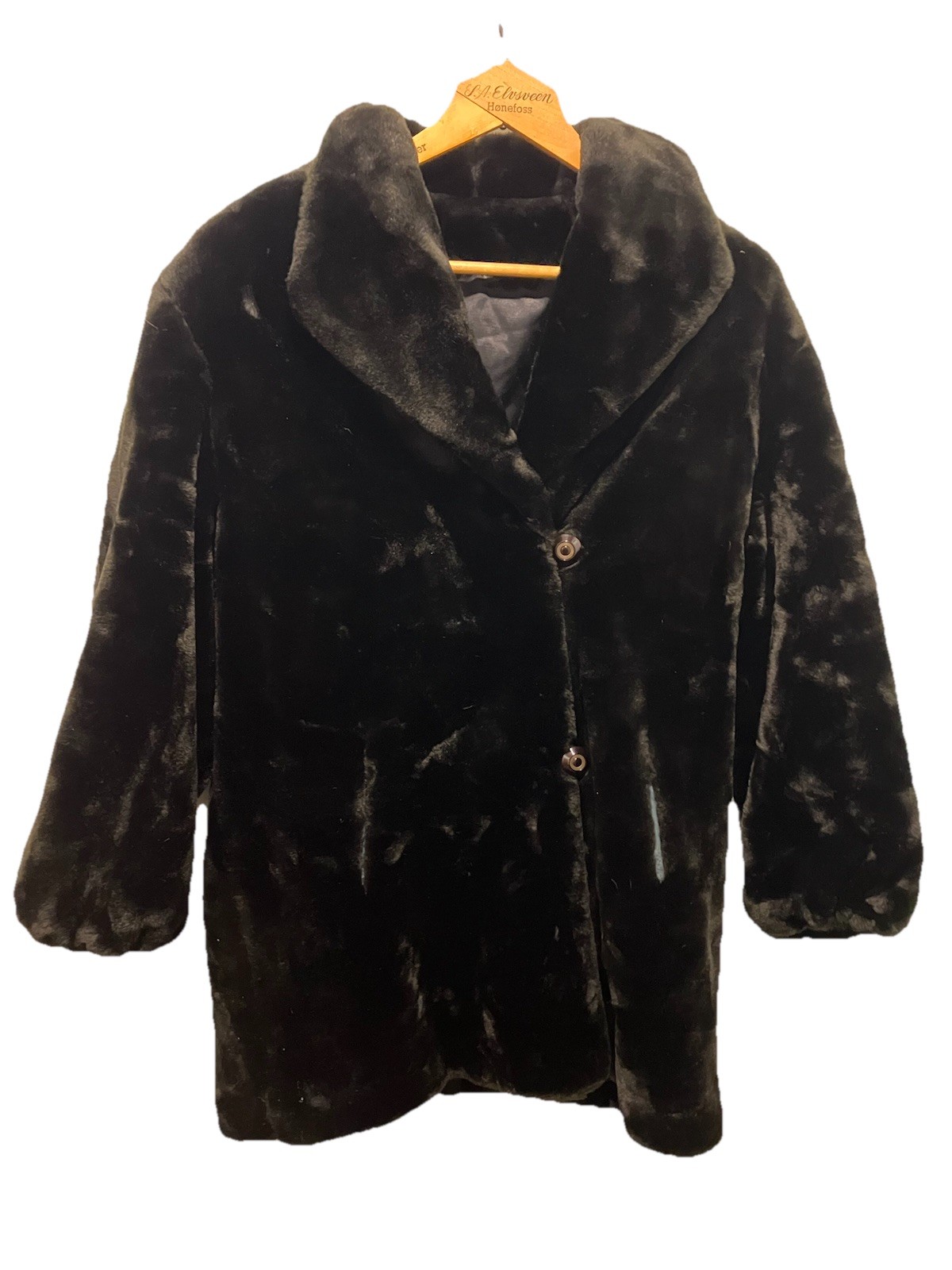 Vintage Mid -Length Borg Faux Fur – Large Great Vintage Condition Black/Brown