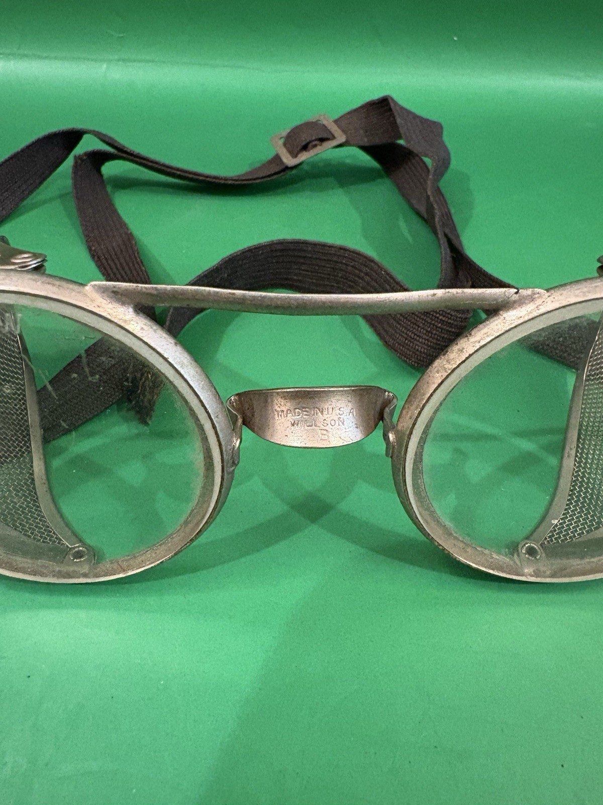 Vintage Antique Willson B Safety Glasses w Side Shield & Bag Steam Punk 1915