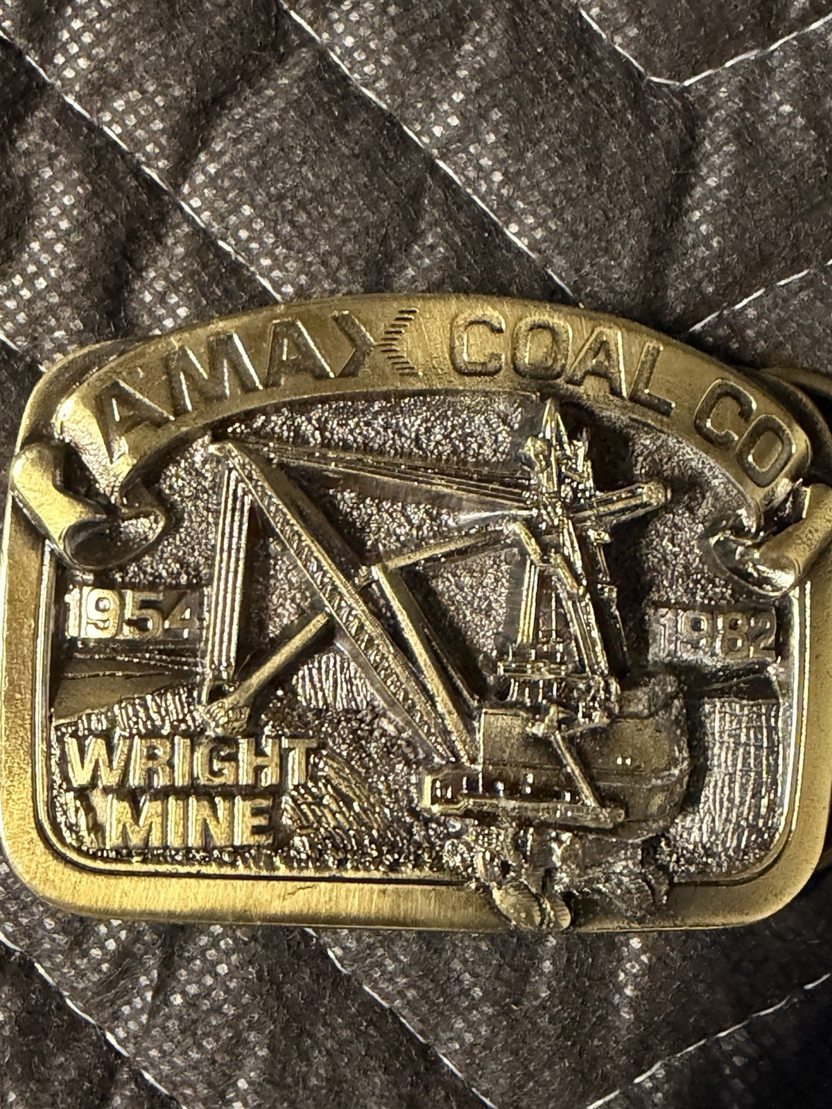 AMAX Coal Company Wright Mine Vintage Belt Buckle 1954-1982, 62 Of 300