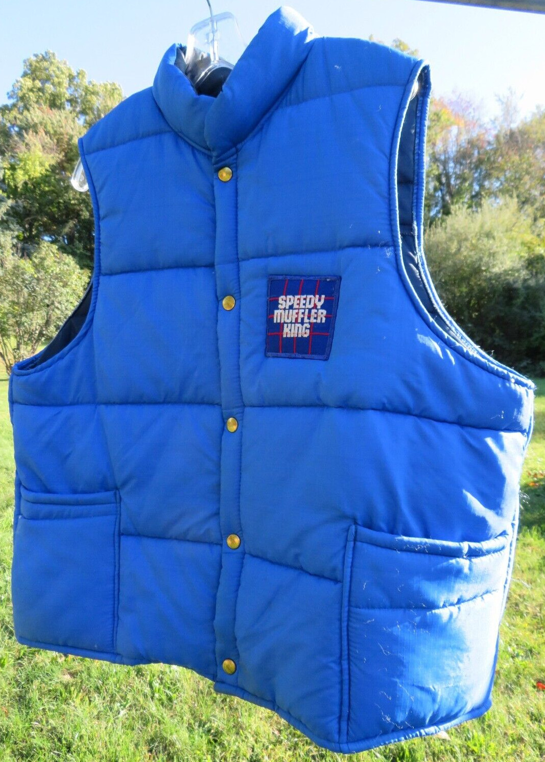 Vintage 1970s MIDAS SPEEDY MUFFLER KING Auto Truck Driver Sport Vest Coat Jacket
