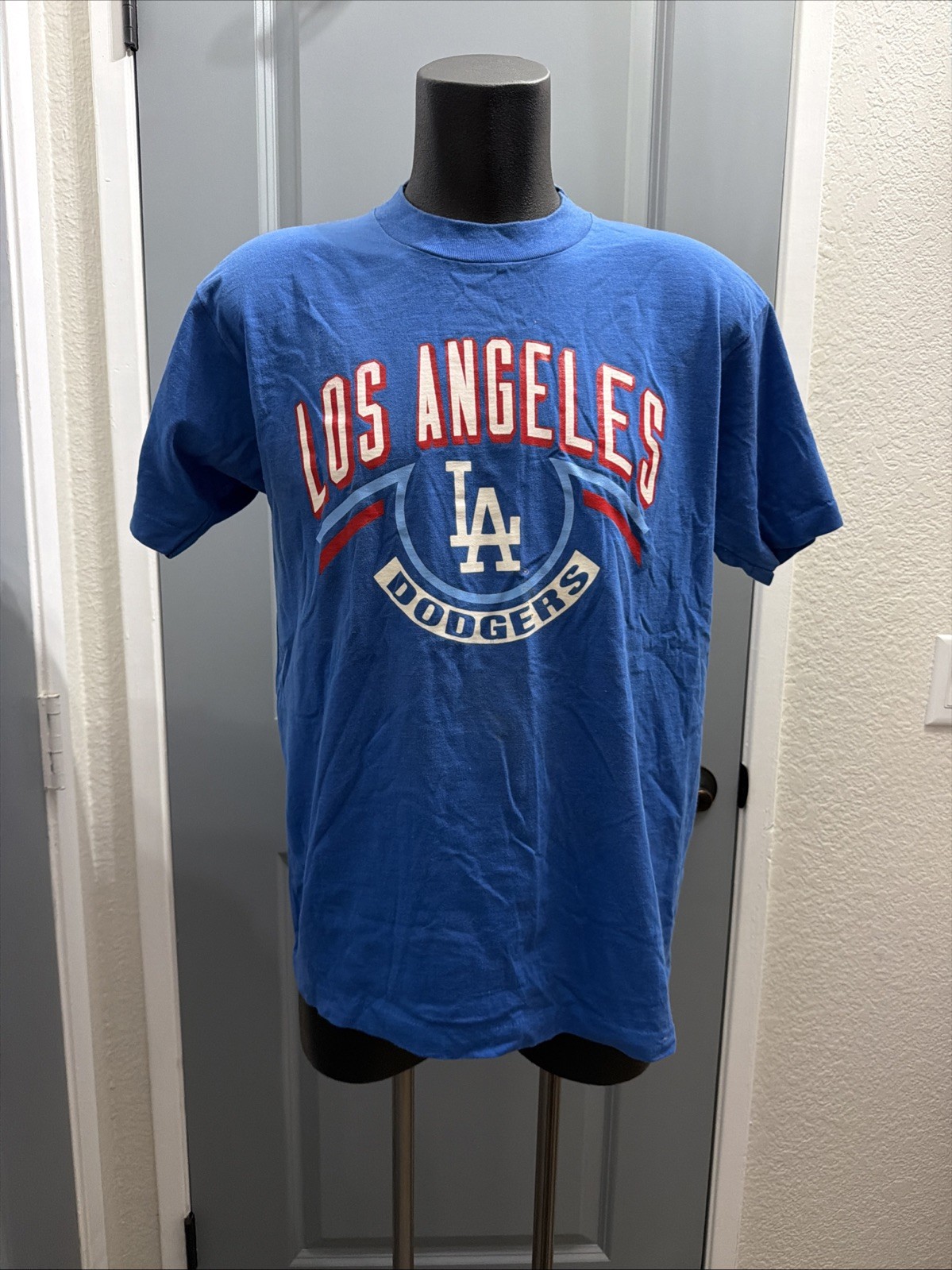 80s VINTAGE LOS ANGELES LA DODGERS BLUE BASEBALL T-SHIRT MEN SZ XL CHAMPION TAG