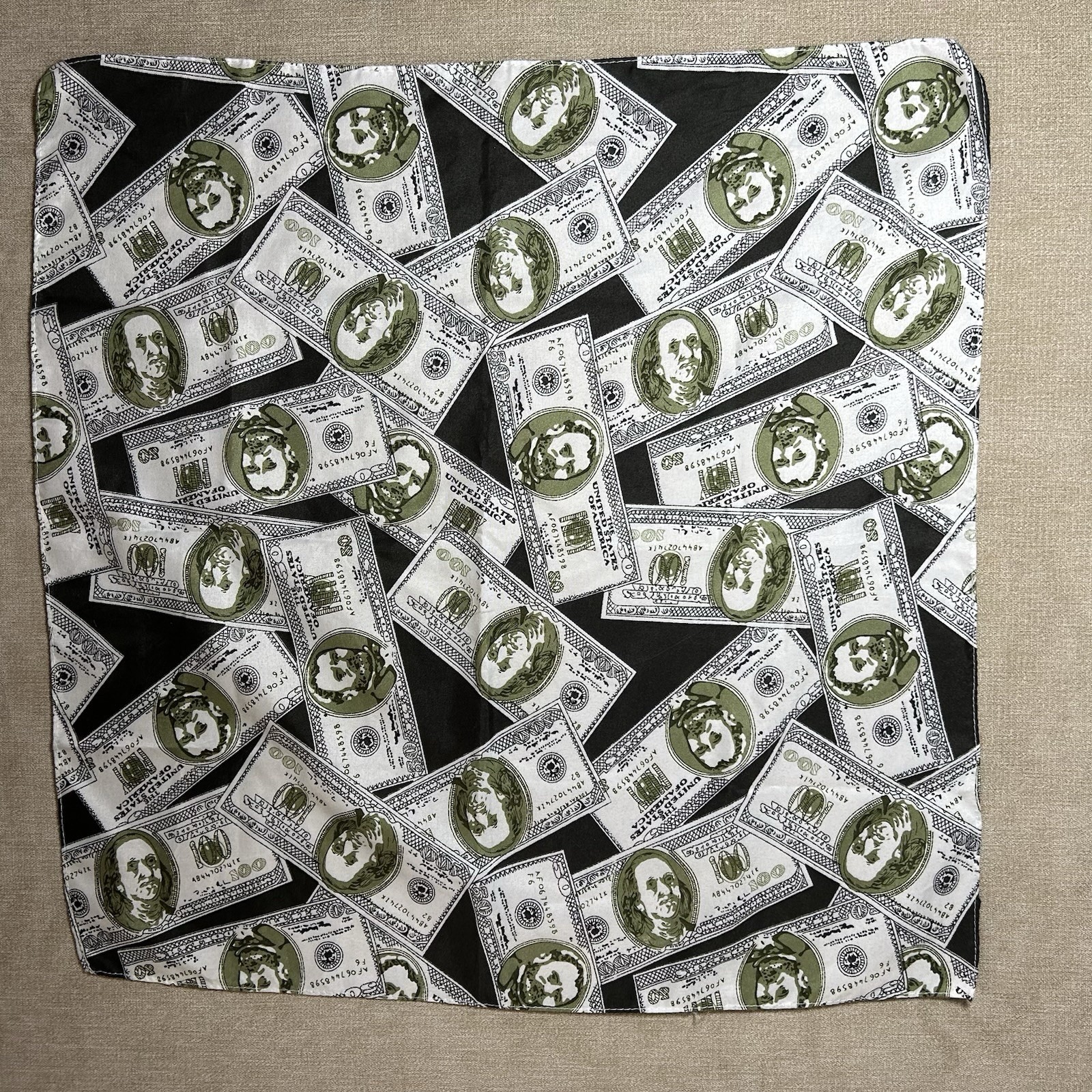 Vintage Deadstock Cash Money Handkerchief Bag Scarf