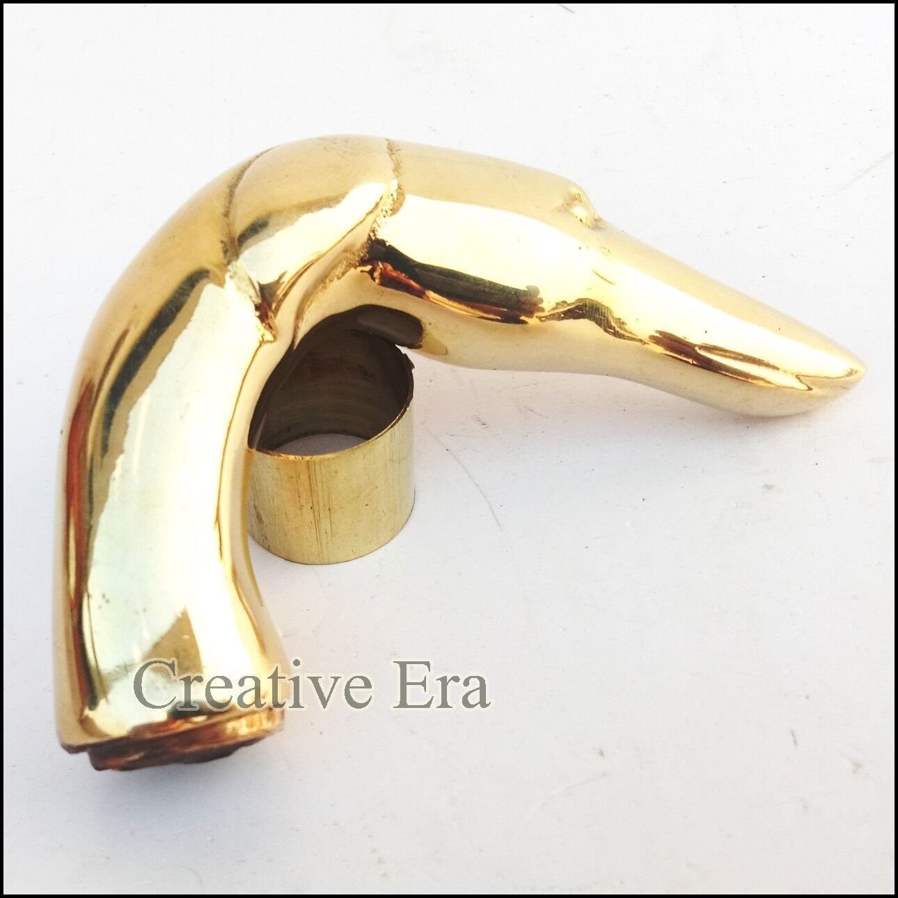 Amazing Design Brass Finish Dog Head Handle Walking Stick Canes Shaft Handle NEW