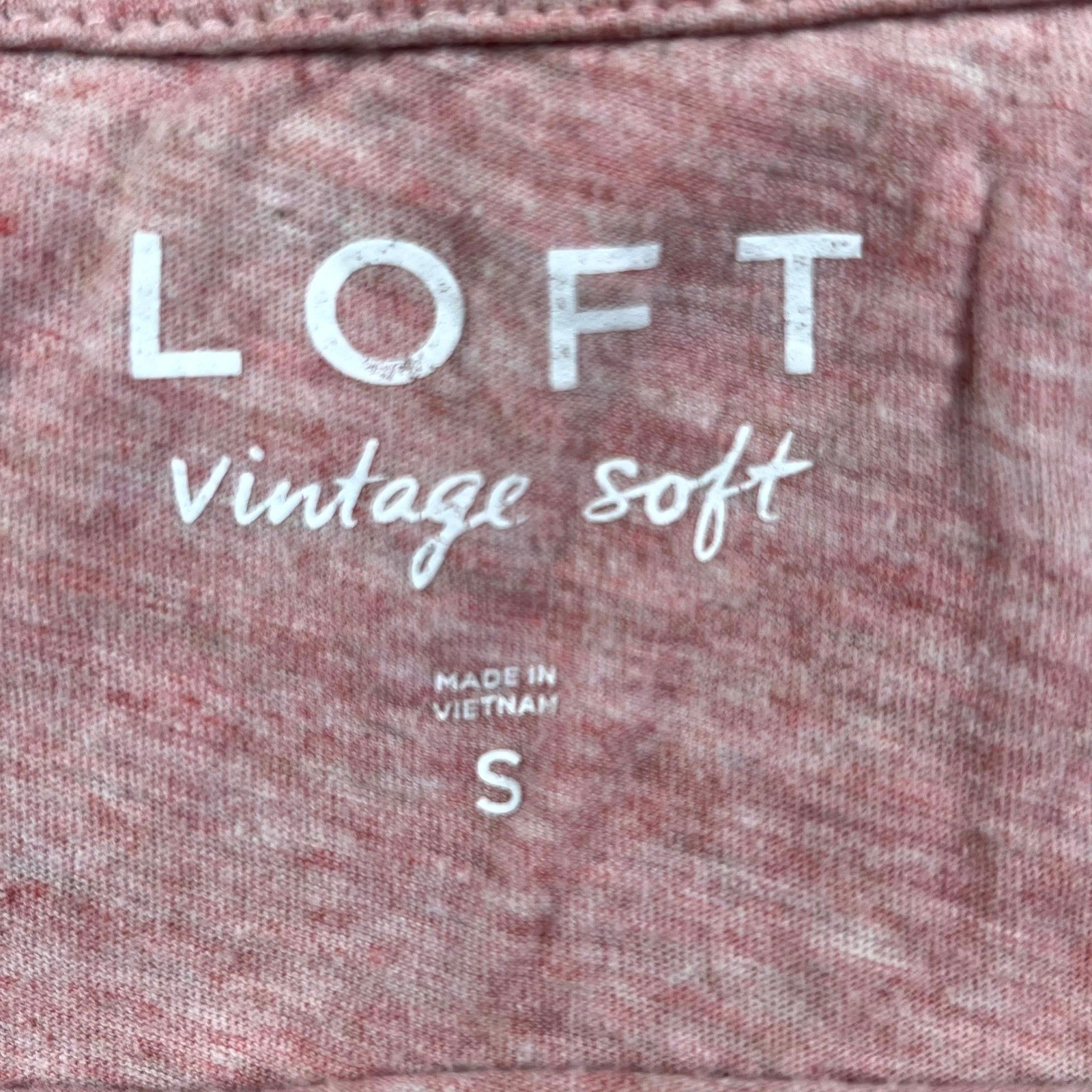 LOFT Vintage Soft Blouse Top Womens Small Peach Cotton Round Neck Streetwear