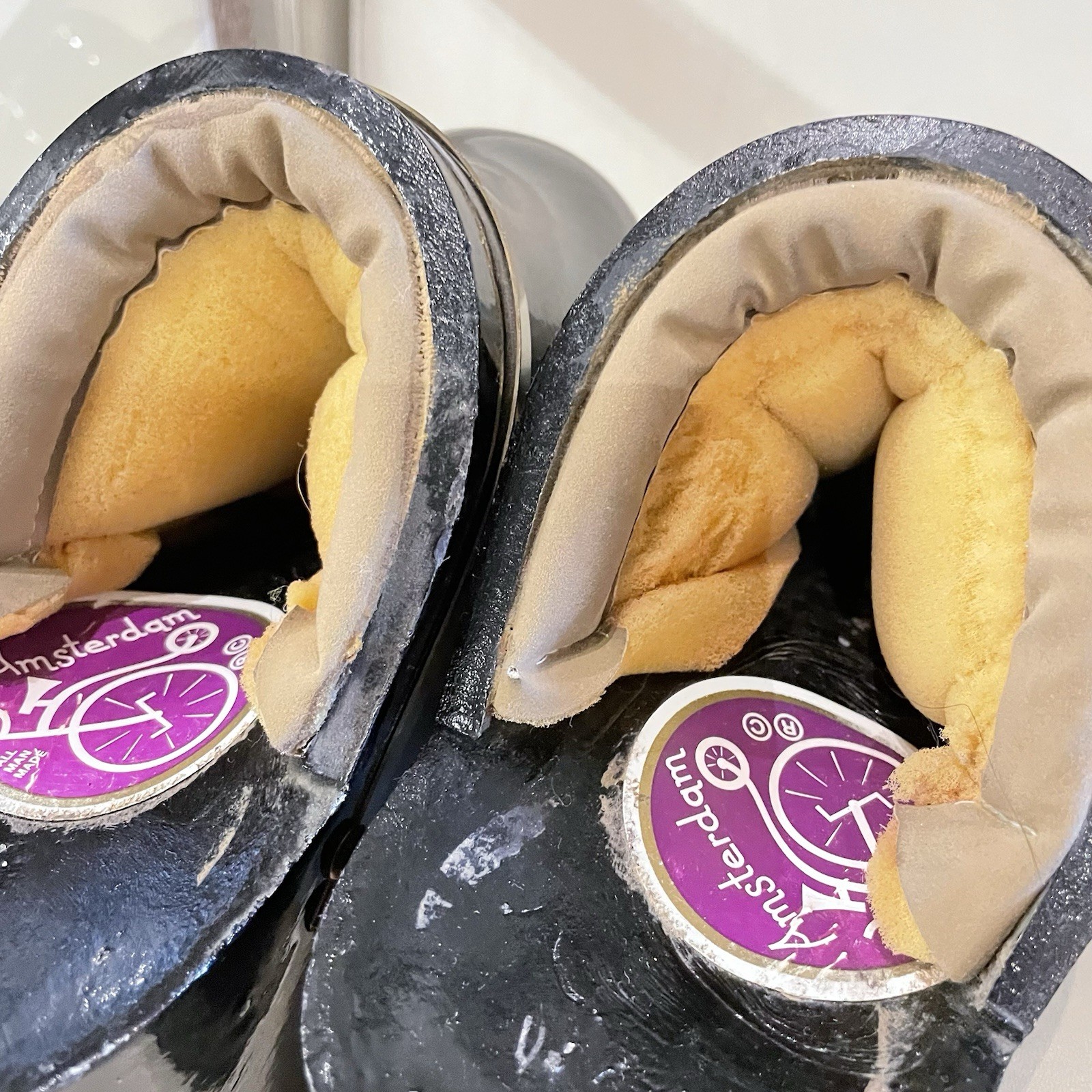 70s Famolare Amsterdam Black Dutch Bubble Clogs Fiberglass Size 8 Made In Italy