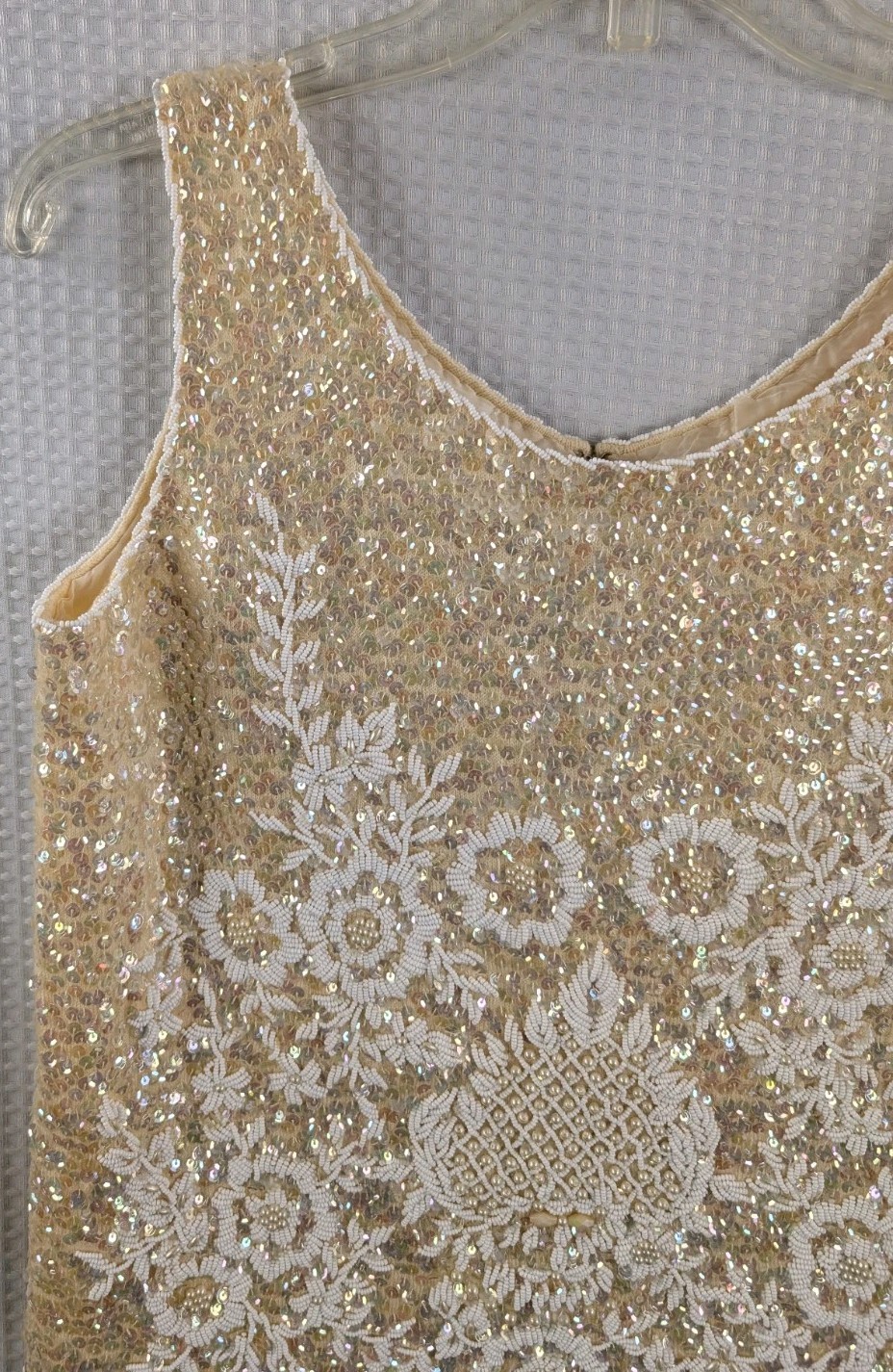 Vintage Regalia Imports Sequin Beaded Sleeveless Top OWL Size Medium Excellent