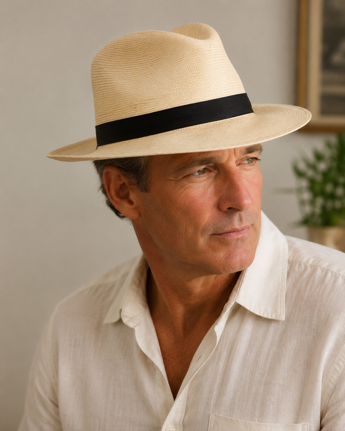 Vintage Mann Hatters Custom Panama Straw Fedora XL Ecuador Union Label