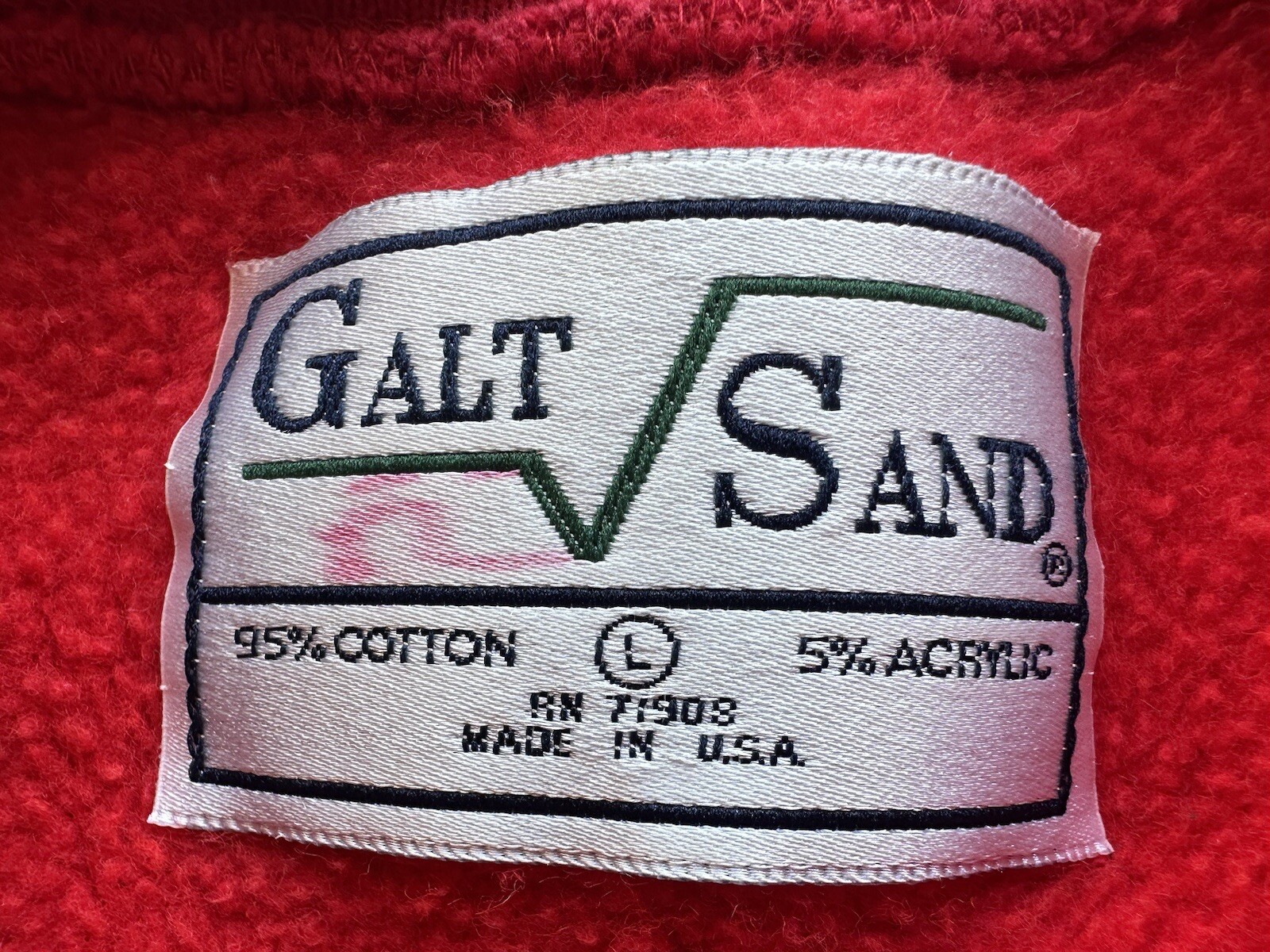 Vintage Galt Sand Ohio State University Red Cotton Embroidered Sweater Size L