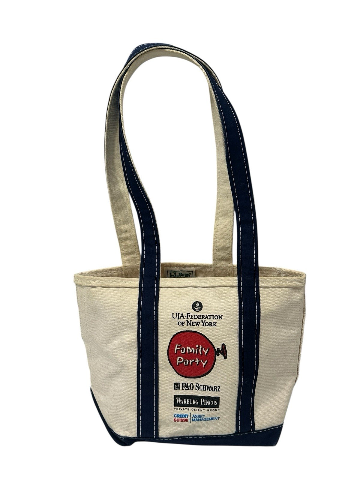 Vintage 80s LL Bean Boat And Tote Small Canvas Bag Open Top Long Handles