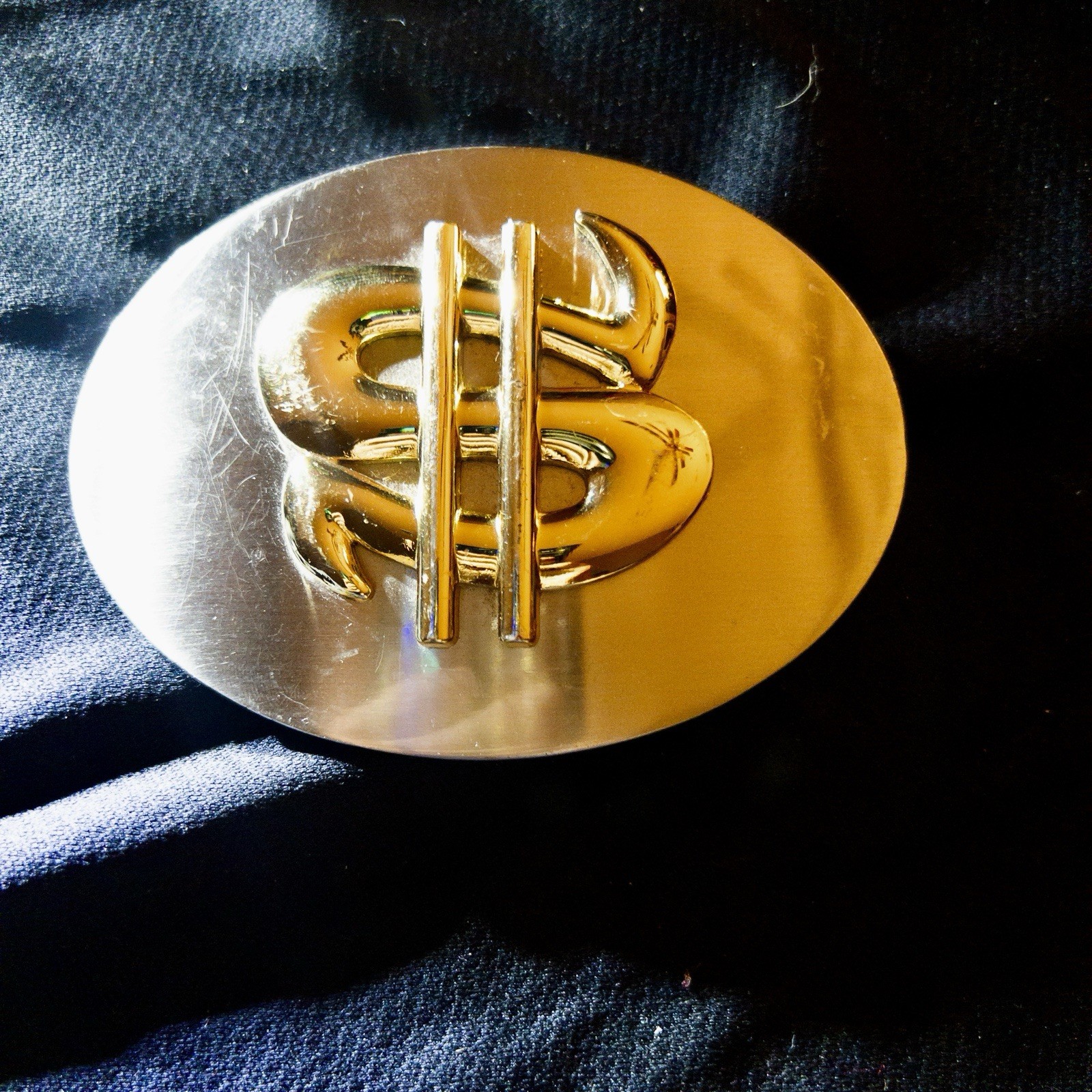 Classico Italia Gold Toned Dollar Sign Large Belt Buckle