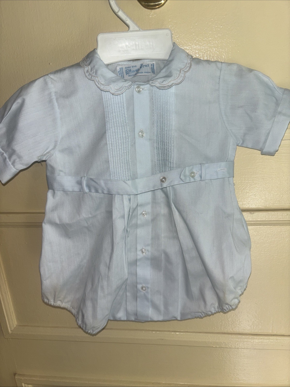 Vintage Feltman Bros Boys Baby Blue Bubble Suit 1970s Size 3 To 6 Months
