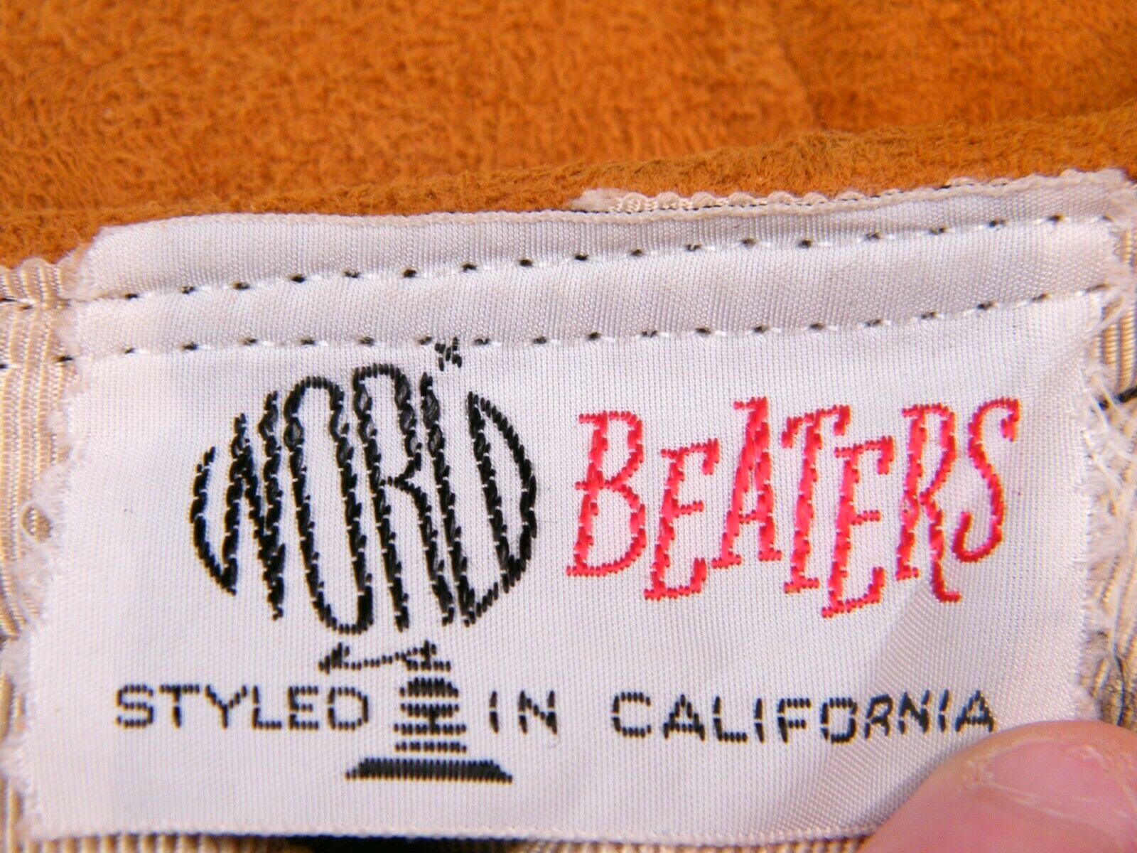 Vintage 60’s World Beaters Brown Suede Leather Gogo Mod Tassel Hat Woman’s Large
