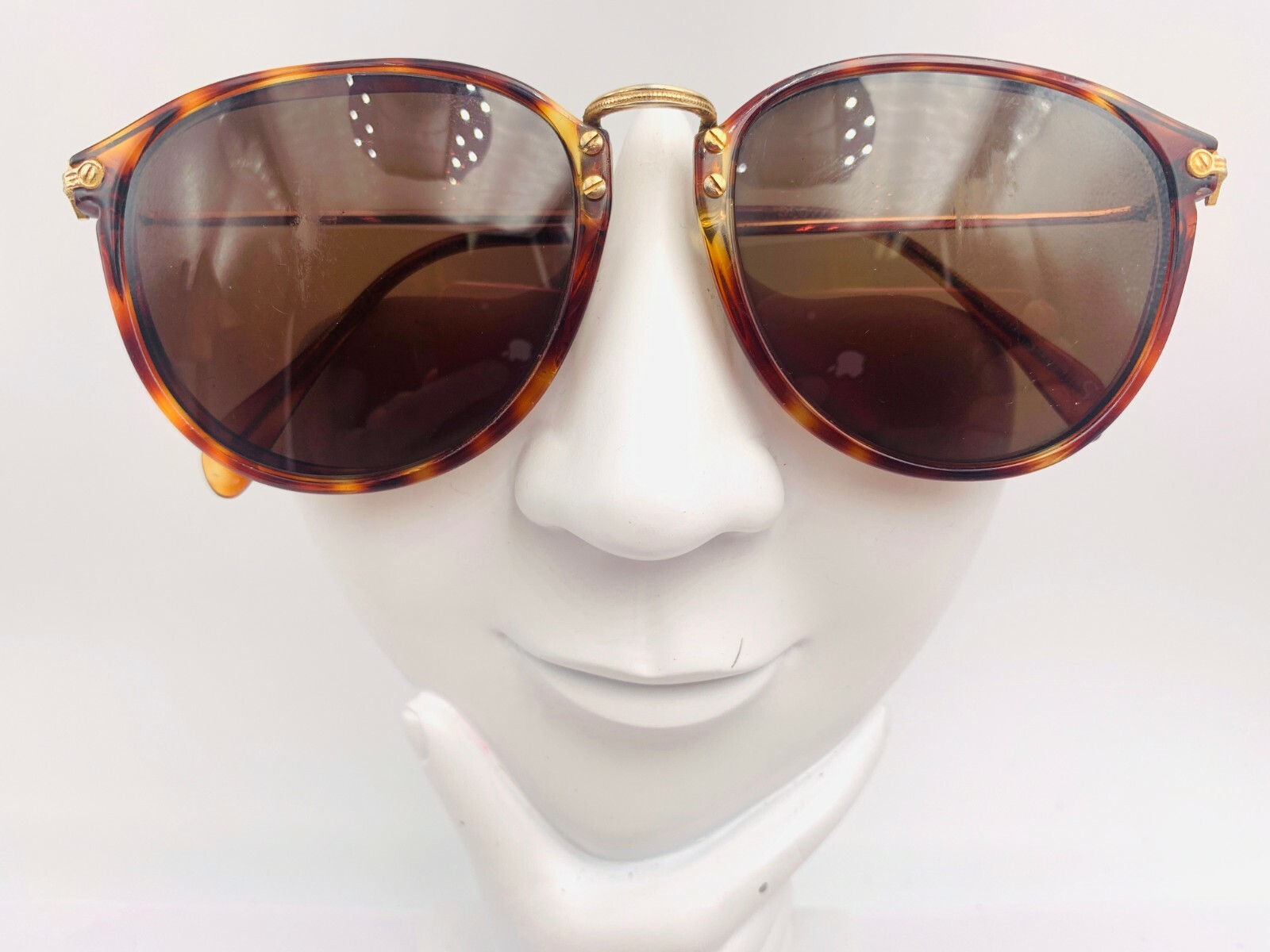 Vintage Invicta Samuel Peeps Spot 178 Tortoise Gold Oval Sunglasses FRAMES ONLY