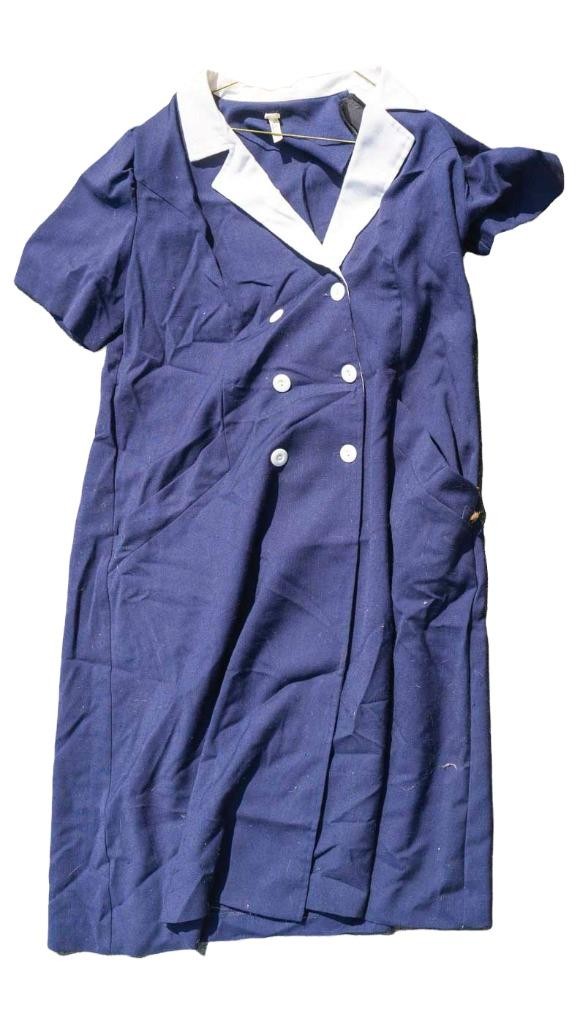 Vintage Navy Dress w/ White Collar