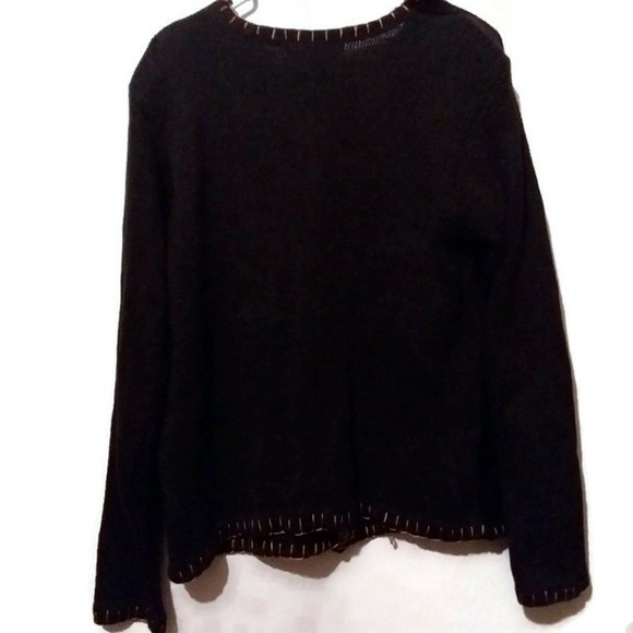 Vintage Victoria Harbour Black Brown Sweater Large