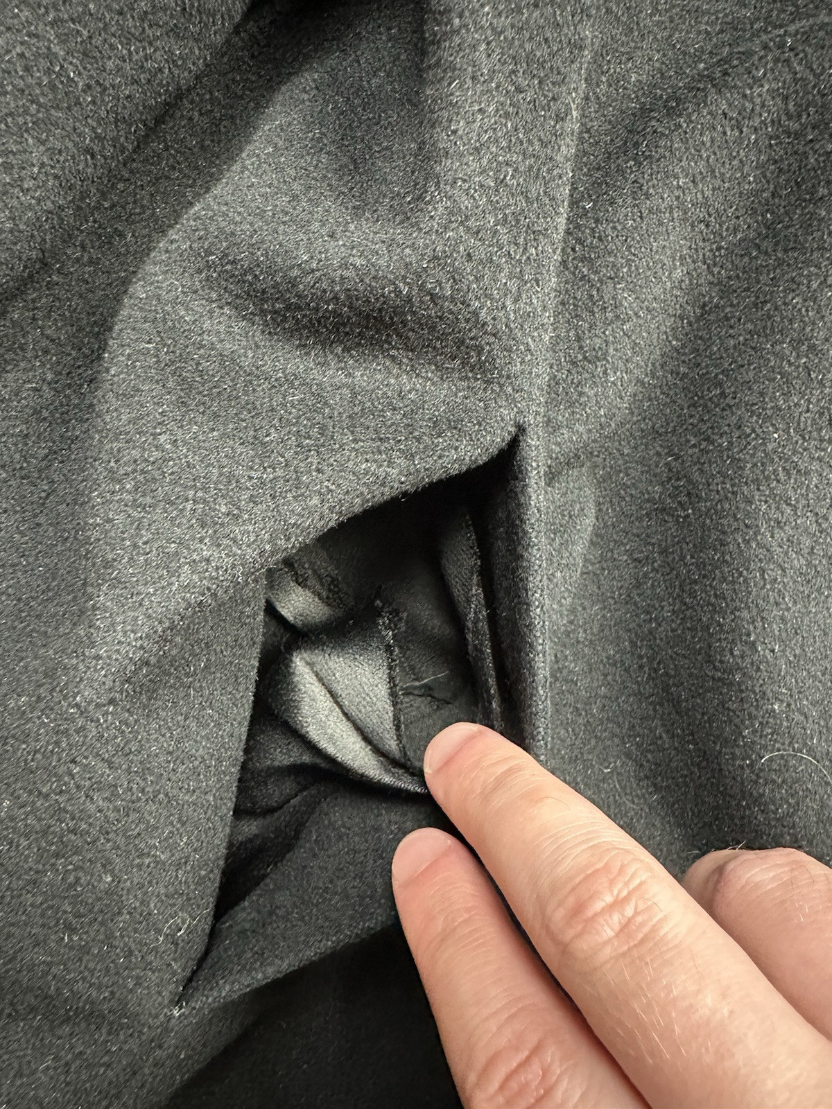 50s VINTAGE Tailored Union Made Black Long Pea Coat Size Medium Bespoke Women