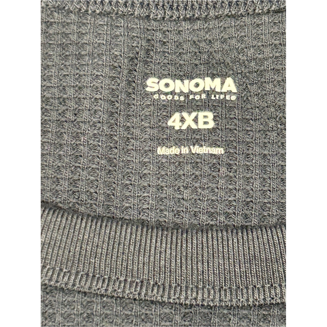 Sonoma Navy Blue Striped Waffle Knit Long Sleeve Shirt NWT 4XB Cotton Polyester