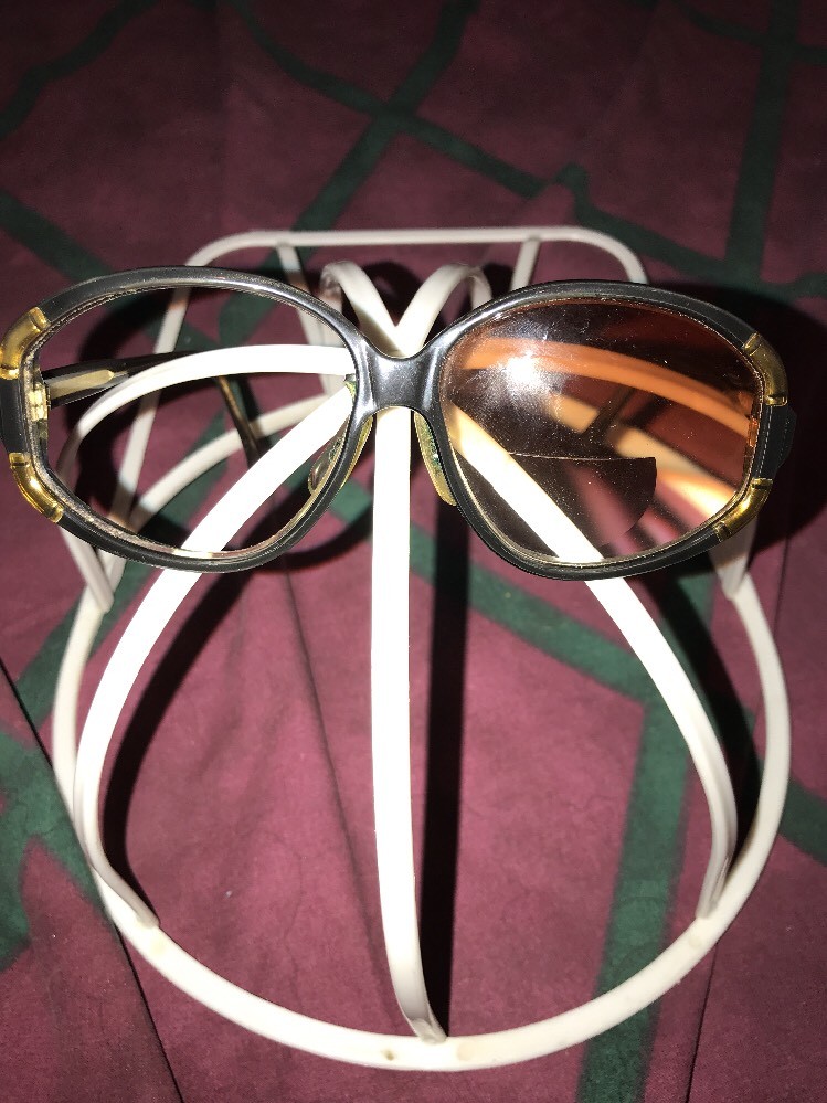 Ted Lapidus Club Vintage sunglasses Frame Only Black Gold 58-13-138 1970s Disco