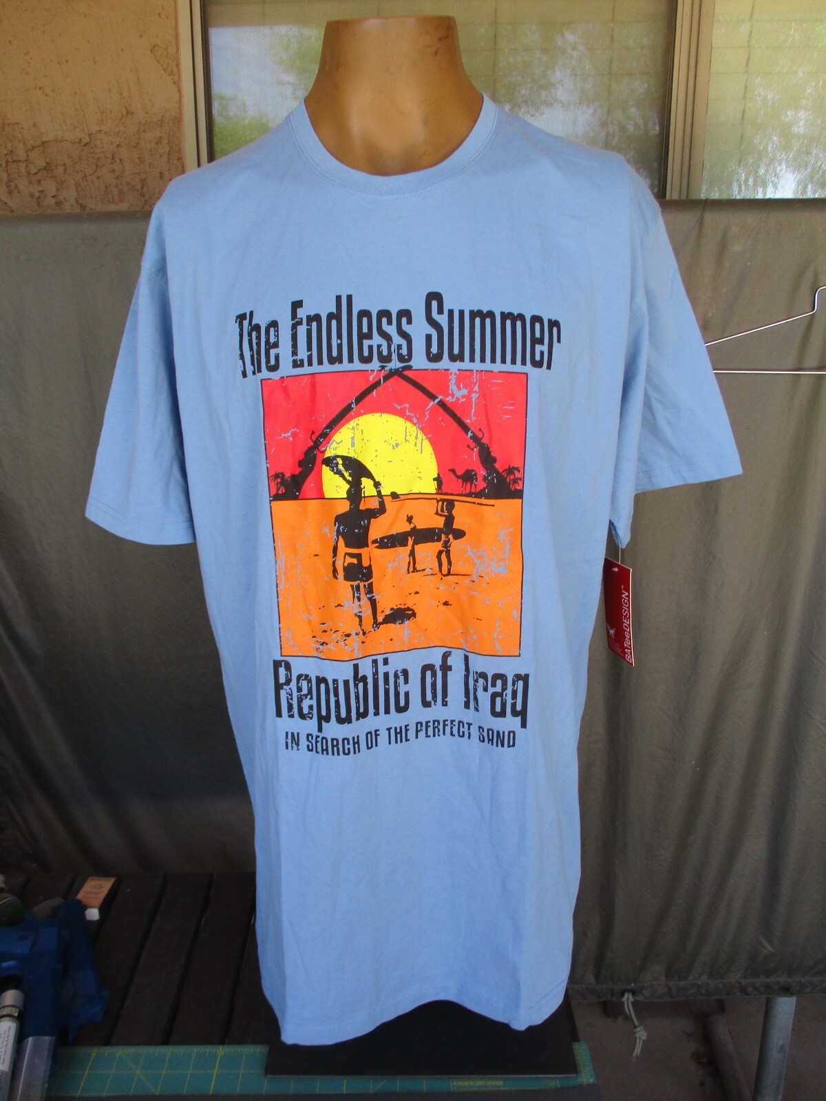 Vtg The ENDLESS SUMMER, PERFECT SAND, IRAQ t Shirt, NWT XXL, PX In Theater Store