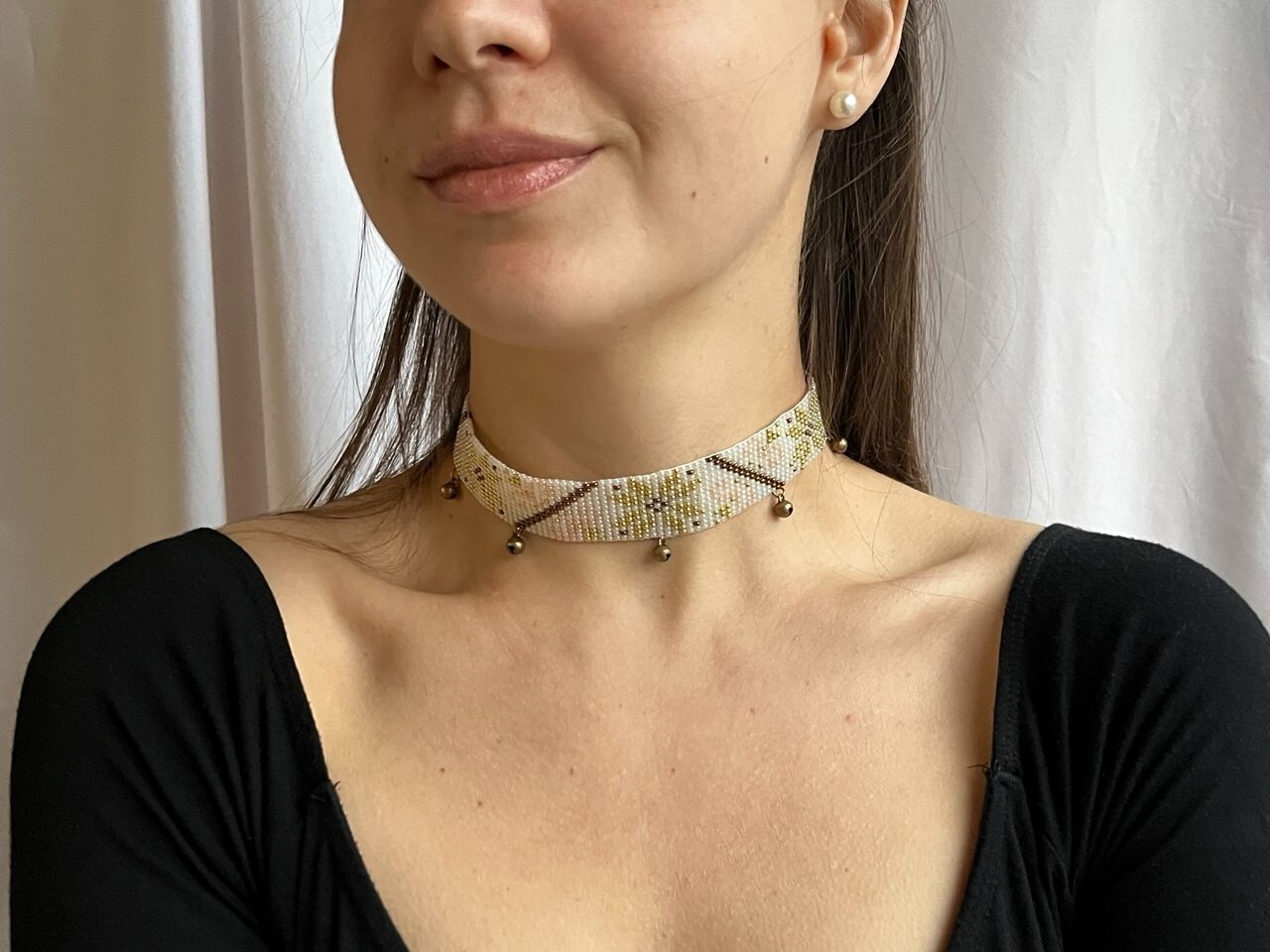 Beaded Yoke Collar | Ukrainian Gerdan Necklace | Discreet Day Collar | Gift
