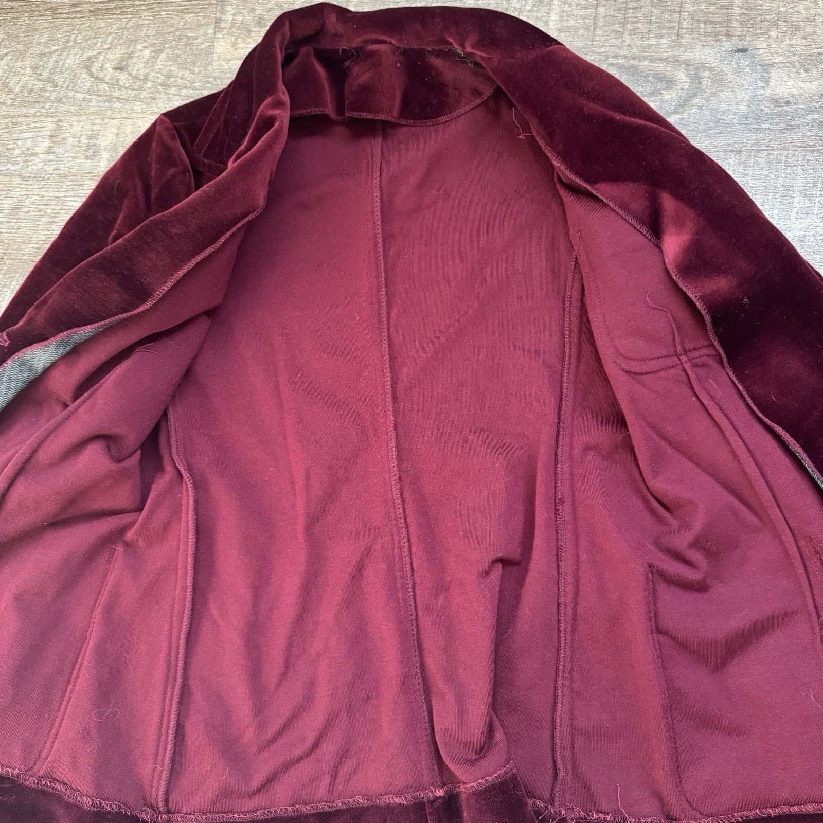 Red Velvet Velour Blazer Jacket Vintage Women’s Formal Holiday Christmas Party S