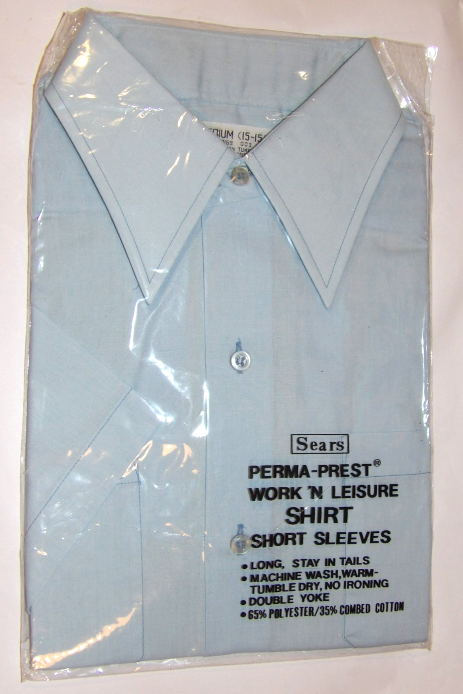 VINTAGE 1980s MEN’S SEARS PERMA-PREST WORK ‘N LEISURE SHIRT! SHORT SLEEVES! M