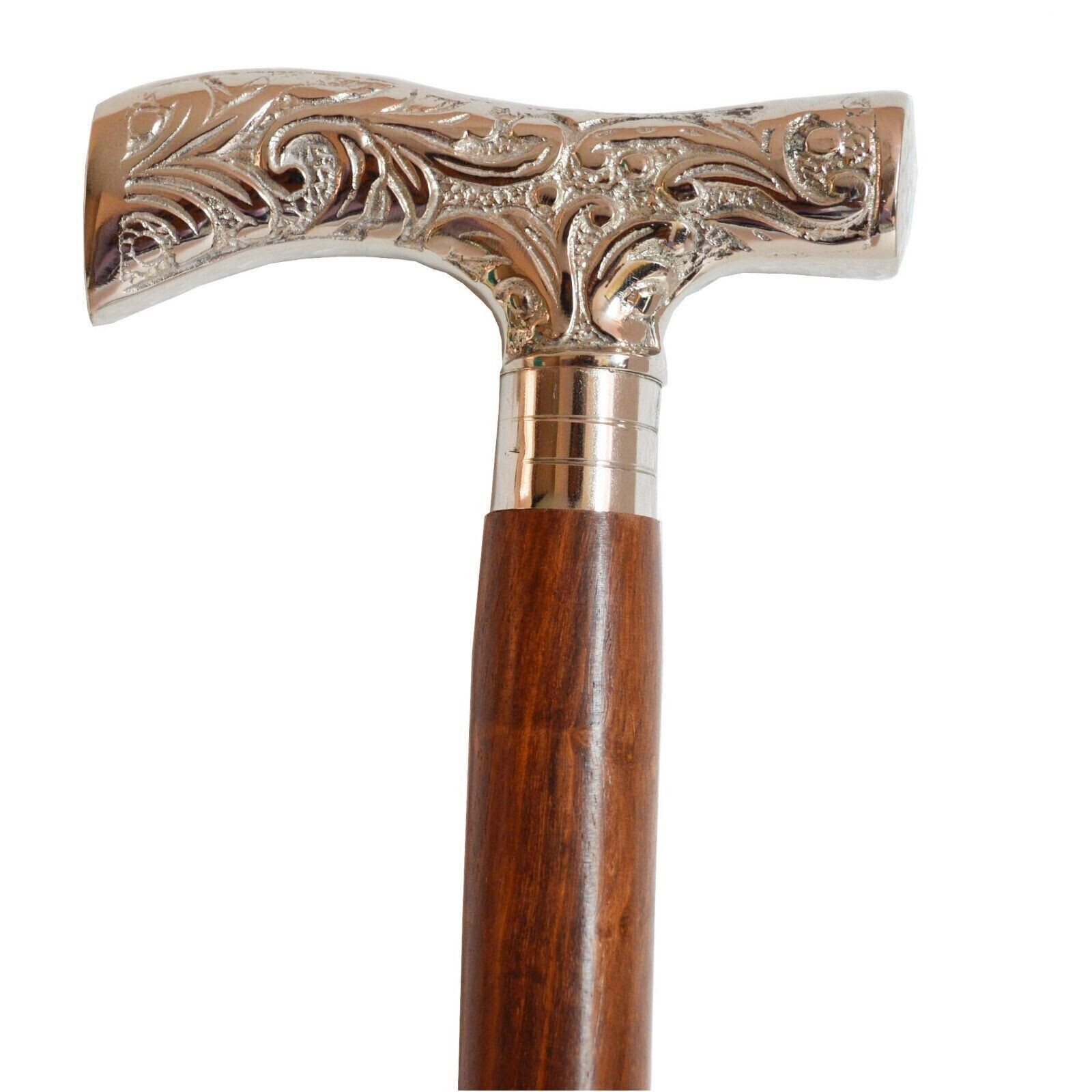 Brass Stick Handle Indian Rosewood~Wooden Cane Classic Walking Cane For Man Gift