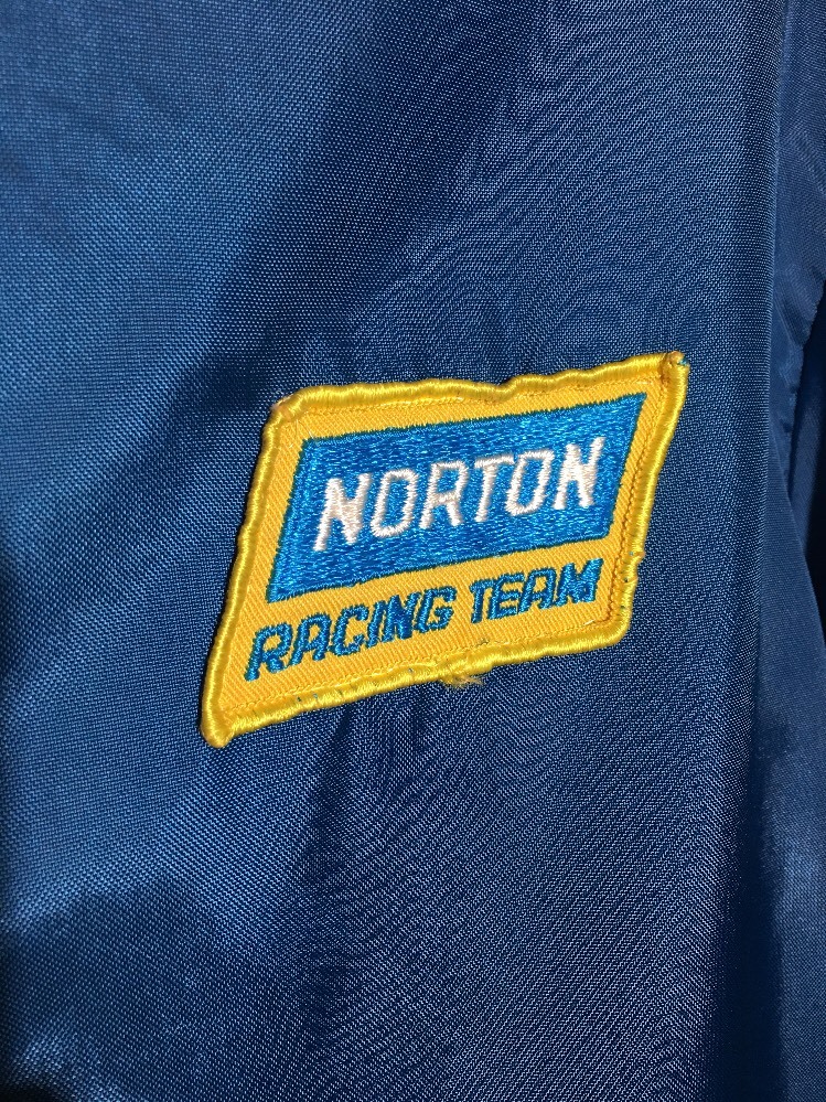 Vintage 60s NORTON Racing Team Nylon Jacket Patch/Stripes Cafe Racer MOTO Sz S