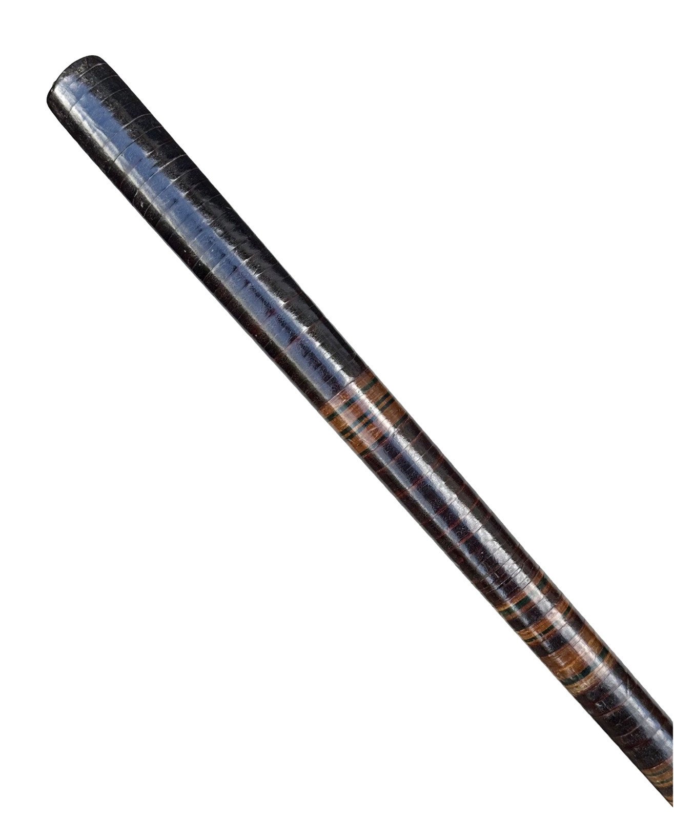 Vintage Antique 19C Leather Wrapped Fighting Swagger Knob Walking Stick Cane Old