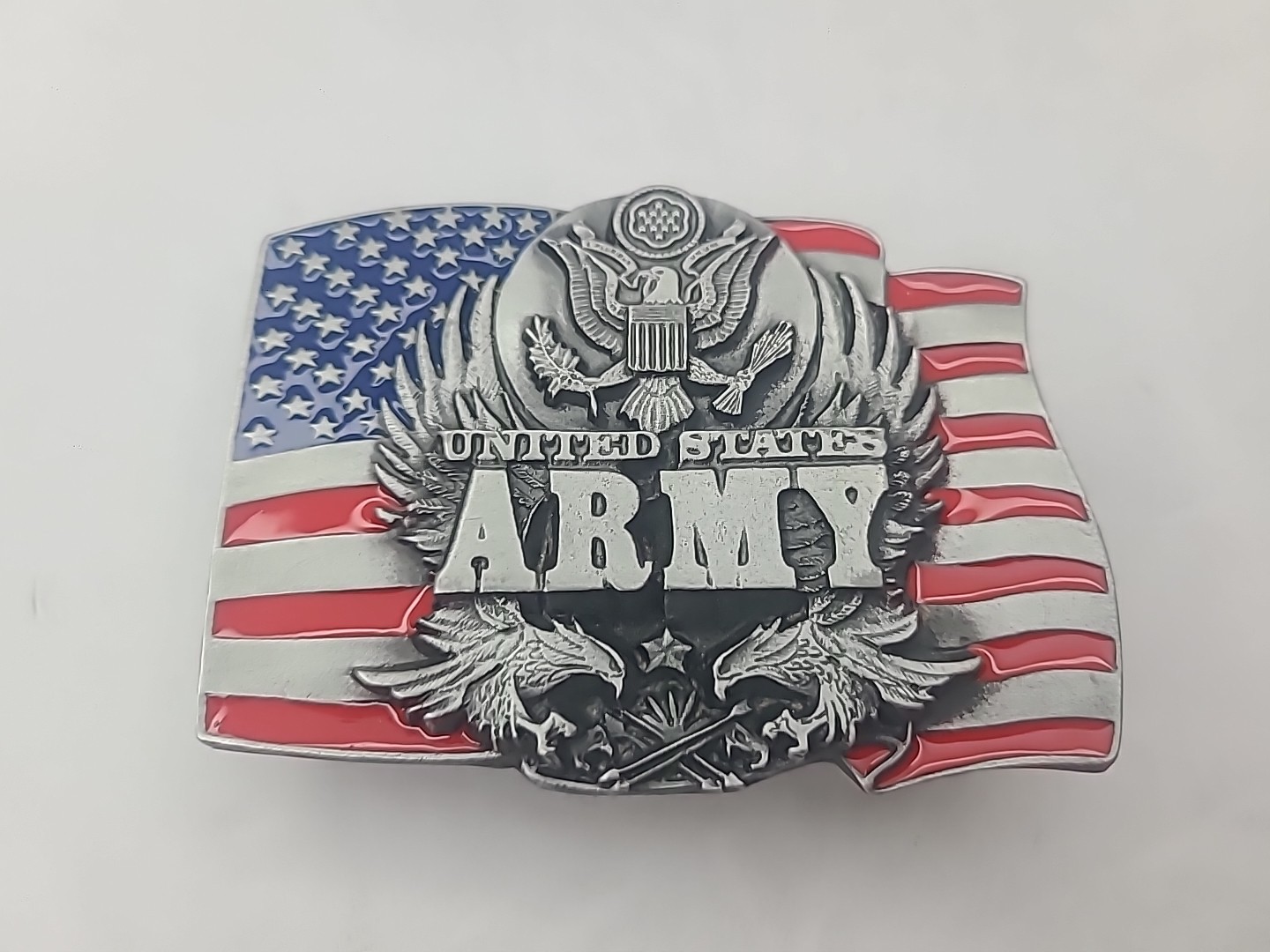 Vintage Siskiyou United States Army Pewter Belt Buckle #B-92, 1991, USA Made
