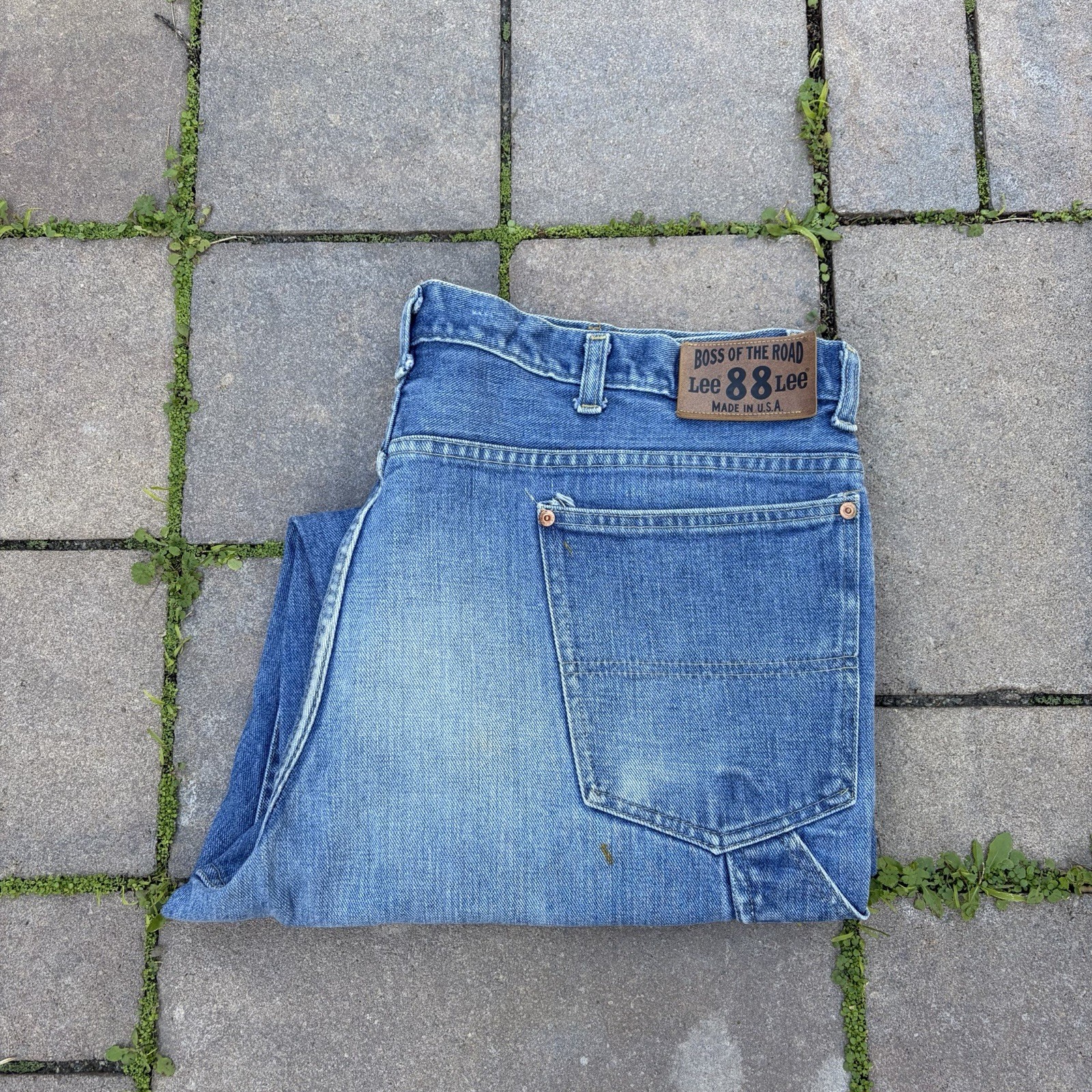 Vintage Lee Boss Of The Road Jeans 1970s Crotch Rivet Union Made 42” Waist