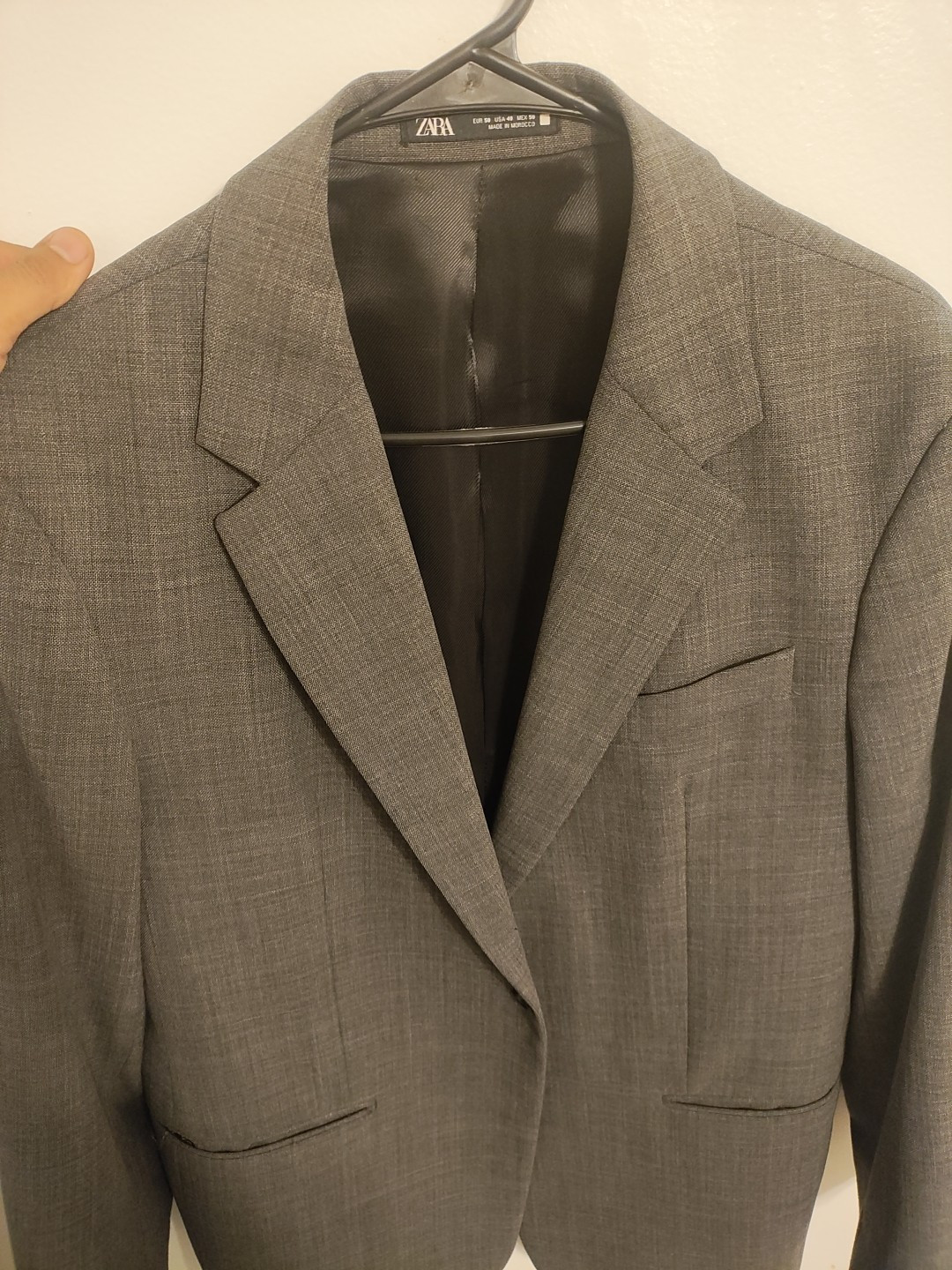 Zara Men’s Suit Blazer Jacket Grey Classic Daily Suit Cool Comfort Size 40R NWOT