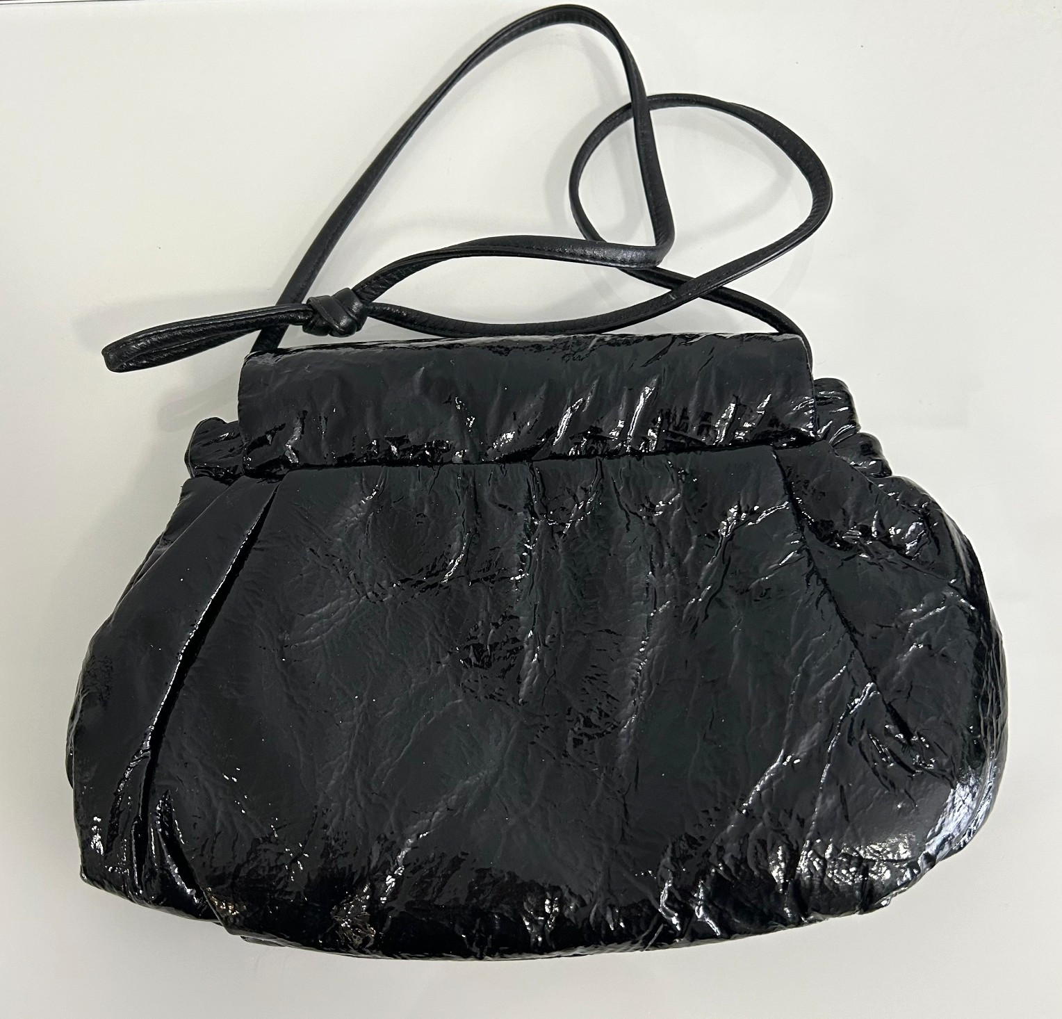 Vintage Patricia Smith Black Moon Art Deco Bag Hand Painted Designs Lacquer.