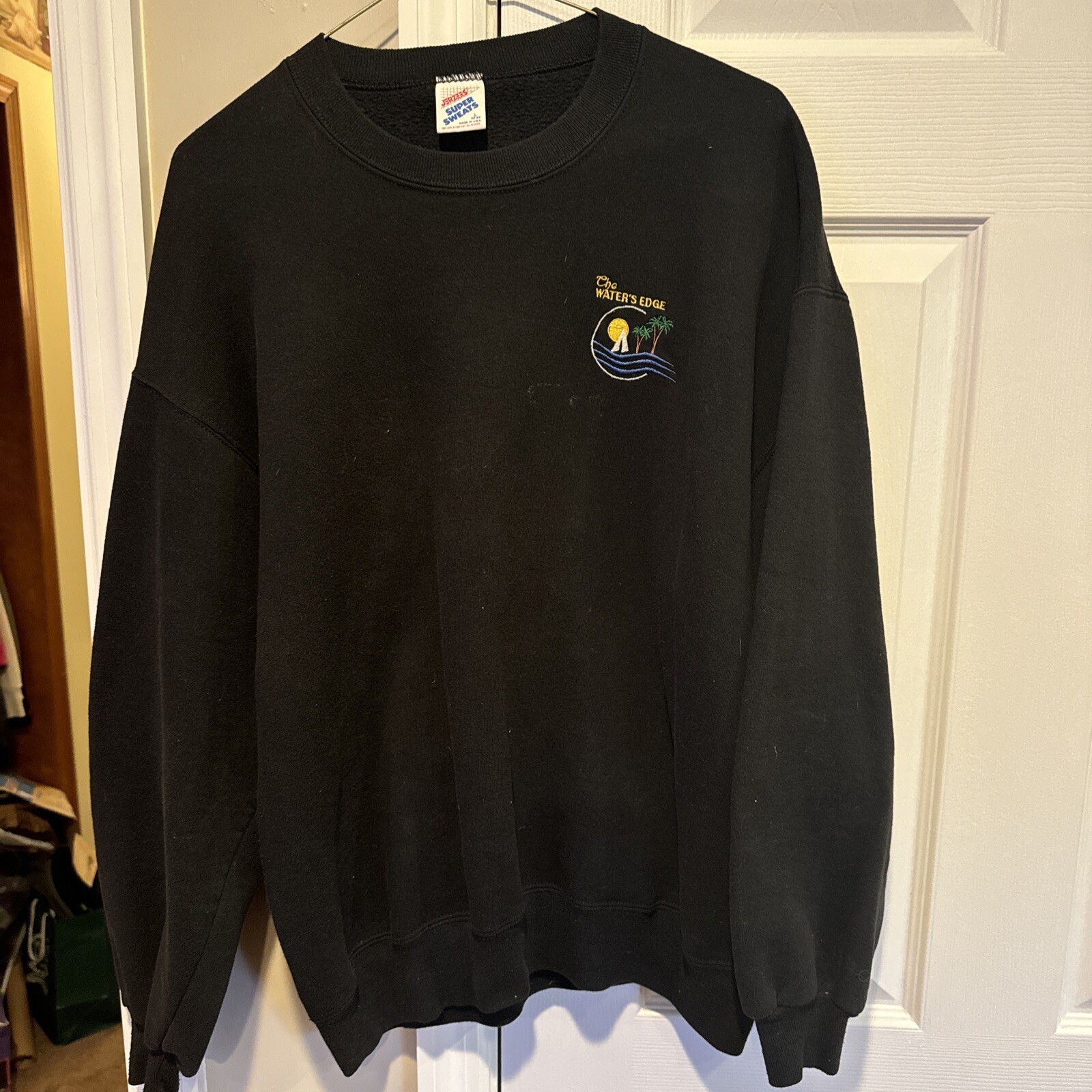 Vintage 1990s Jerzees Super Sweats The Water’s Edge Bar Sweatshirt Mens LG USA