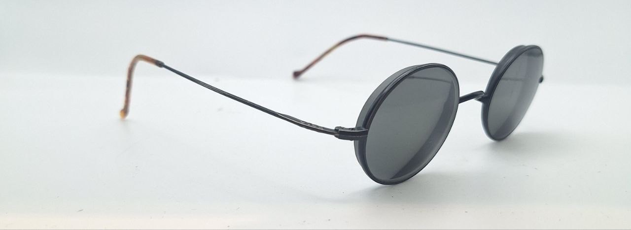 Vintage Ralph Lauren PC227 Black Oval Metal Sunglasses FRAMES ONLY