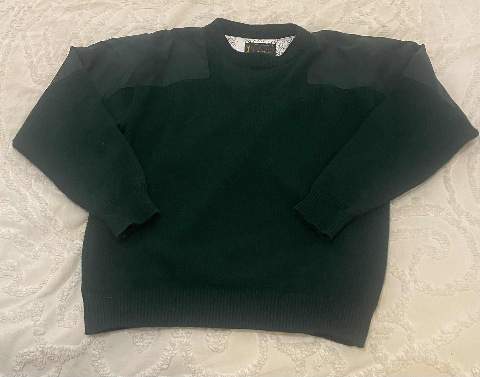 VTG Dk Green Weather Boss Rain Swetter Mens Gore Golf Sweater Wind Breaker L