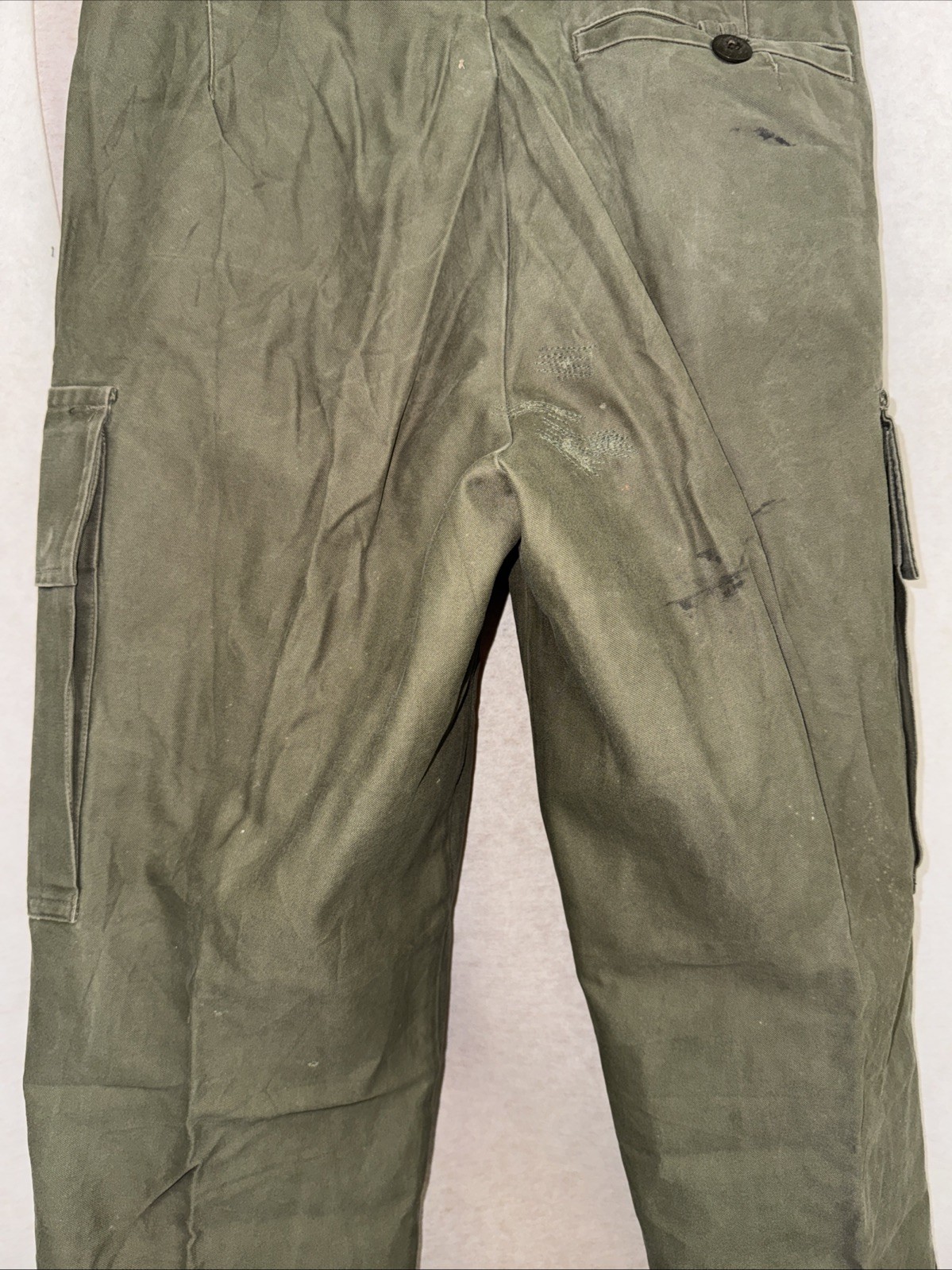 Dutch Military Field Pants Cargo Trousers Olive Green 29×32 Surplus 1984