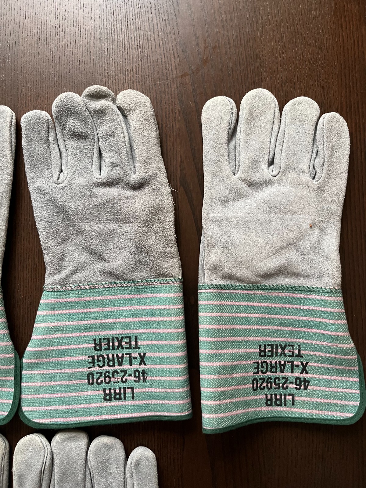 Vintage Texier Railroad LIRR Shoulder Split Suede Working Gloves X-Large ST43
