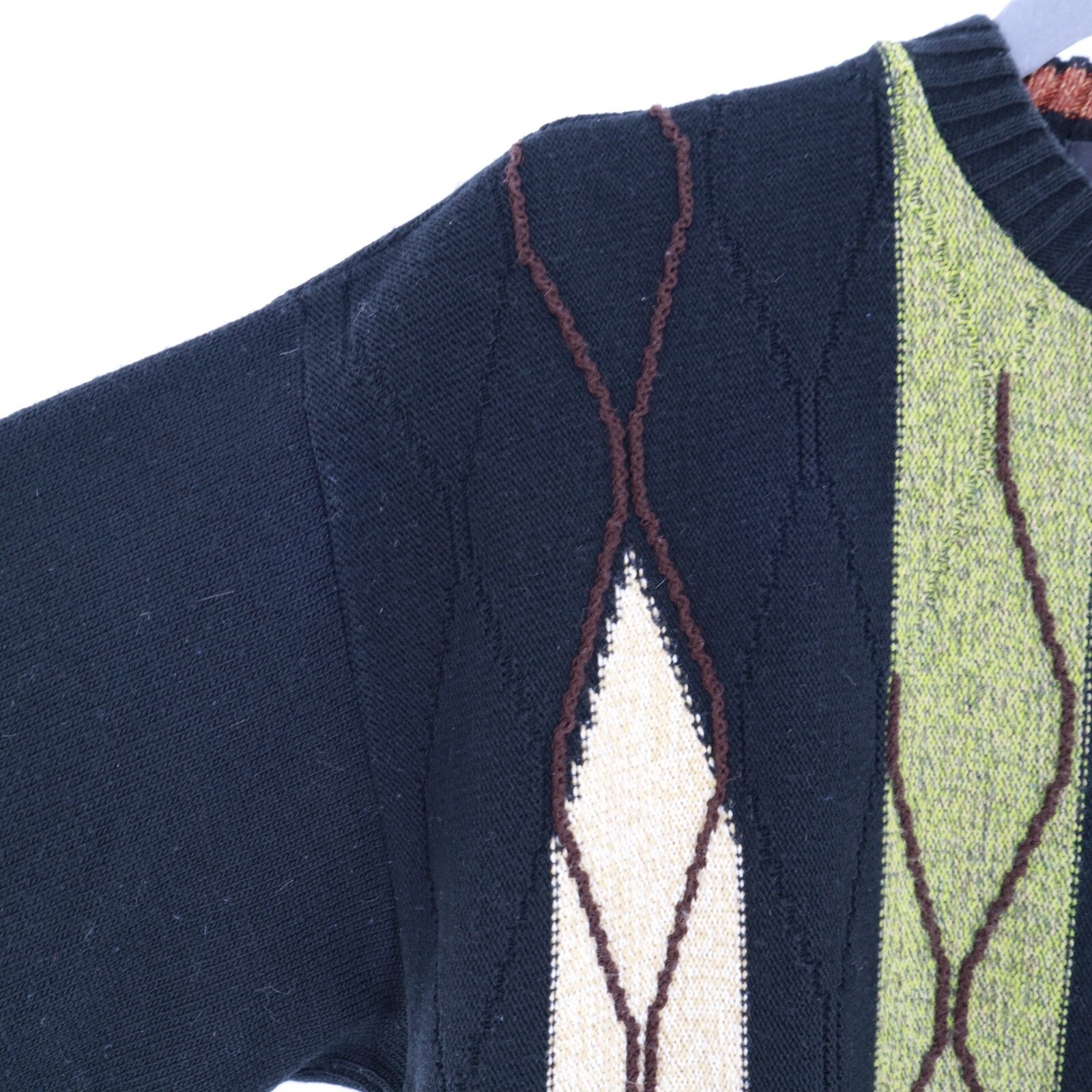 Protege Collection Knit Sweater Mens XL Black Retro Vintage Eclectic Grandpa 90s
