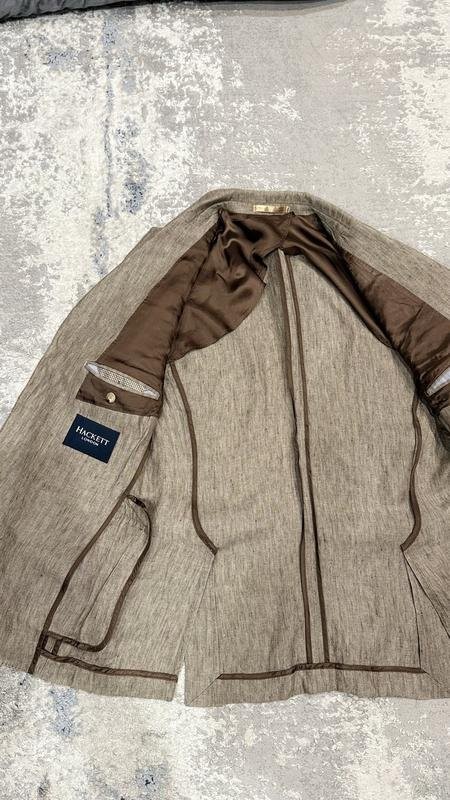Men Hackett Blazer Beige Linen 40