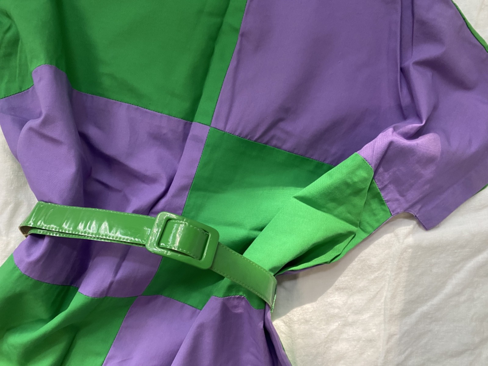 RARE Great Condition 1960s Vintage Purple & Green Women’s Large Cotton Shirt