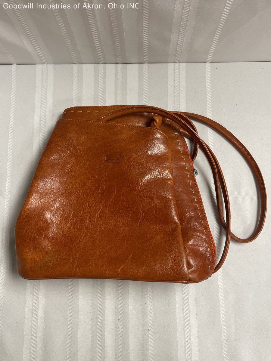 Vintage H’Joe Italy Brown Leather Convertible Backpack Shoulder Bag