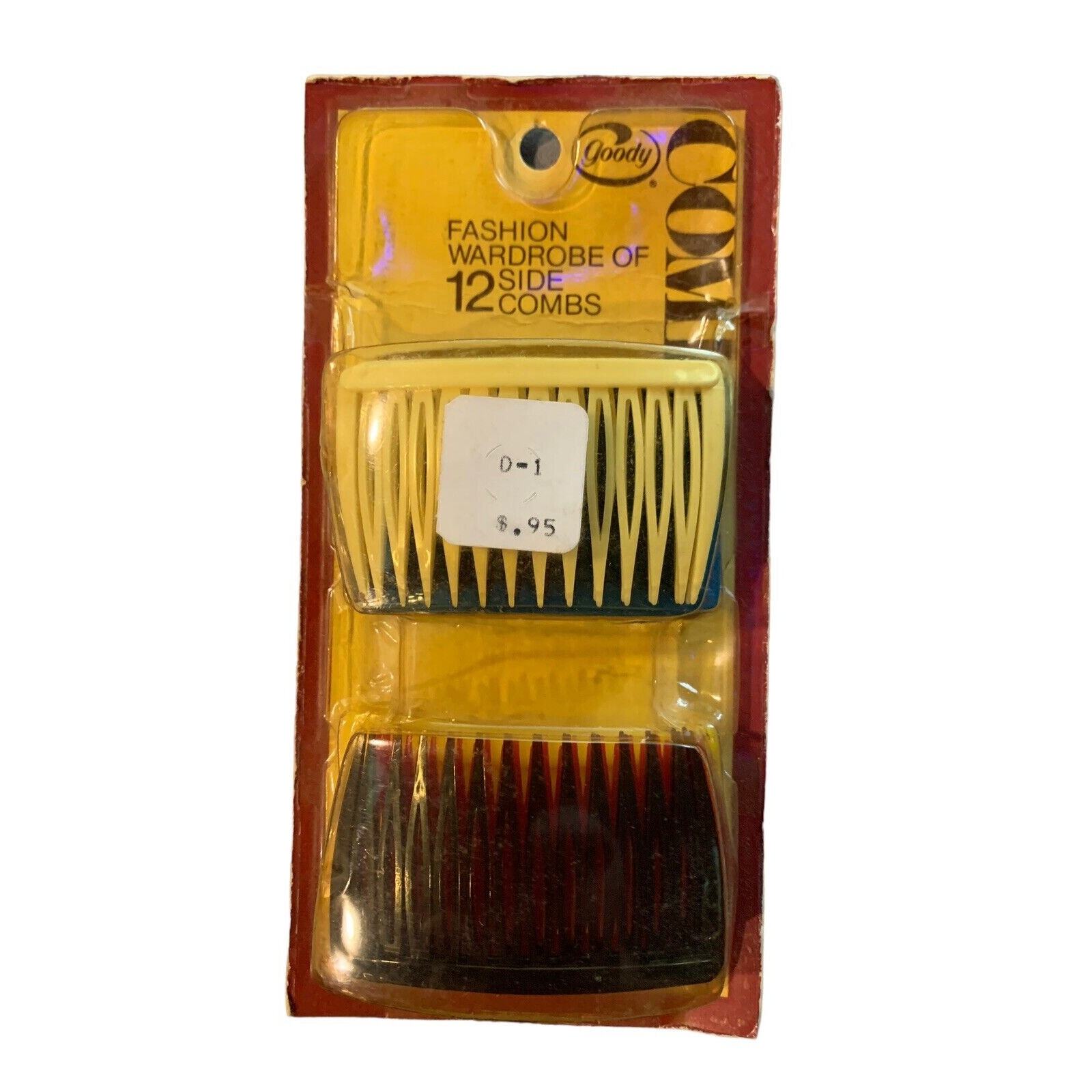 VTG 1975 GOODY 12 Hair Combs Goody Retro Side Combs Fashion Wardrobe NOS #8058