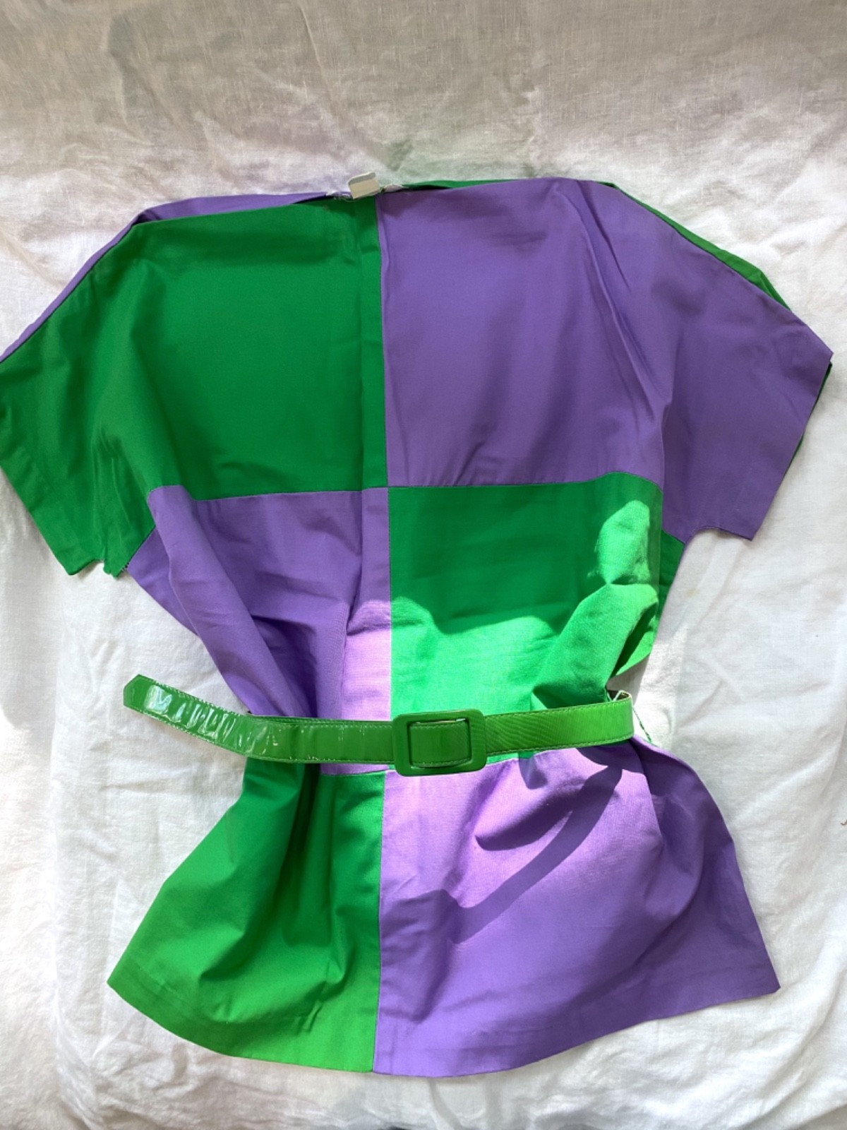 RARE Great Condition 1960s Vintage Purple & Green Women’s Large Cotton Shirt