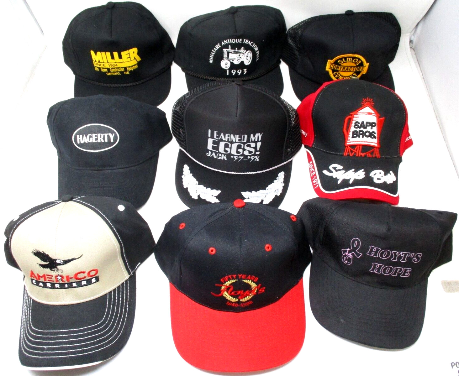 Vintage Hat Cap Lot Trucker Ag Western Farm Work Advertising Black No 5