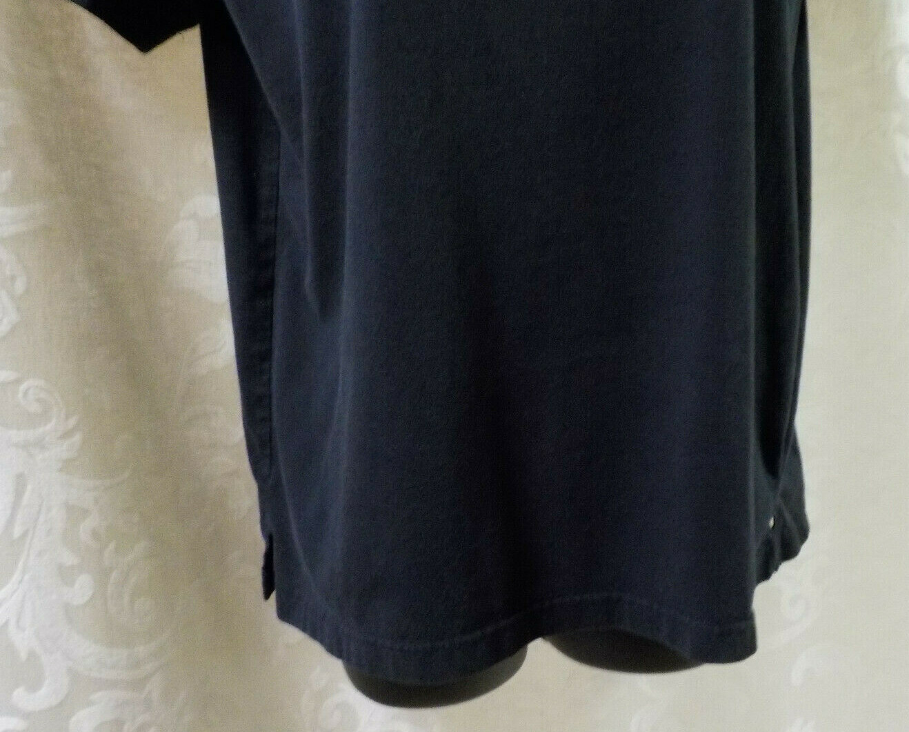 Vintage Premier International Knit Top Size L Black Embroidered Short Sleeve EVC
