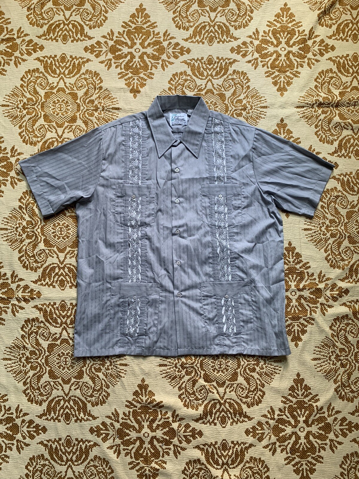 Vintage 80s Deadstock Guayabera By Haband Men’s XL Cabana Short Sleeve Shirt