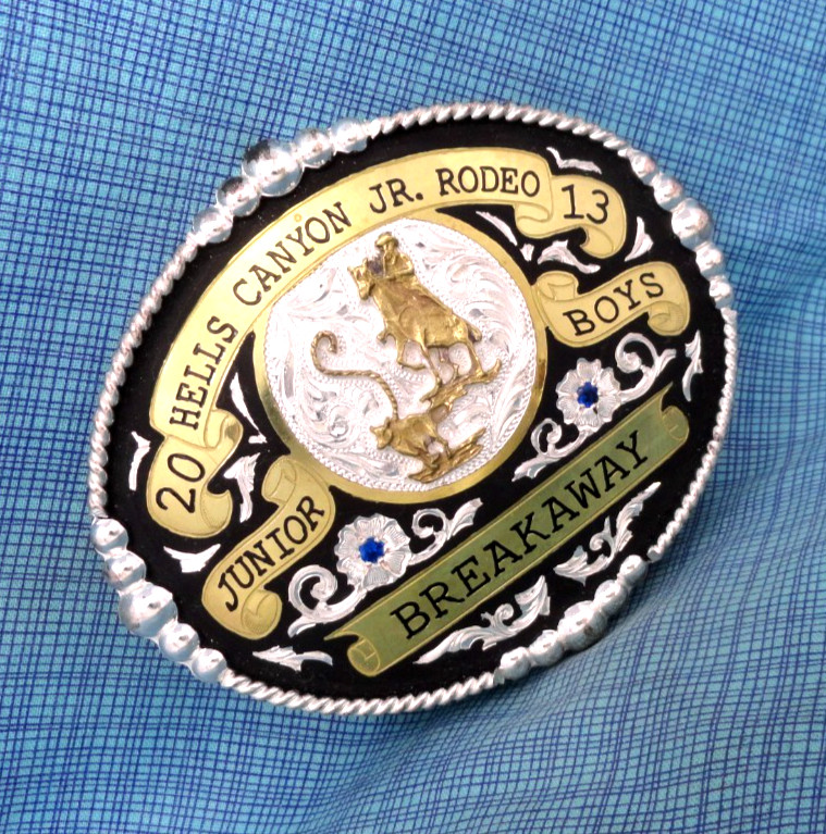 Hells Canyon JrRodeo 2013 Junior Boys Breakaway Roping Trophy Belt Buckle.MDA026